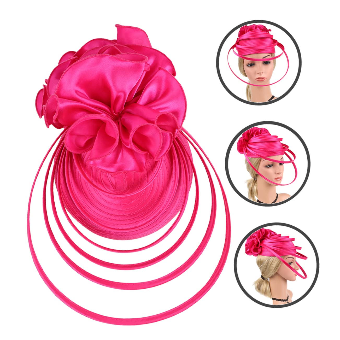 FOMIYES 2pezzi Fascinator Elegante da Donna per Cerimonie e Feste Cappello Leggero con Headband Accessorio da Sposa per Tea Party e Banquet Design Romantico e Comodo e Attraente per Ogni