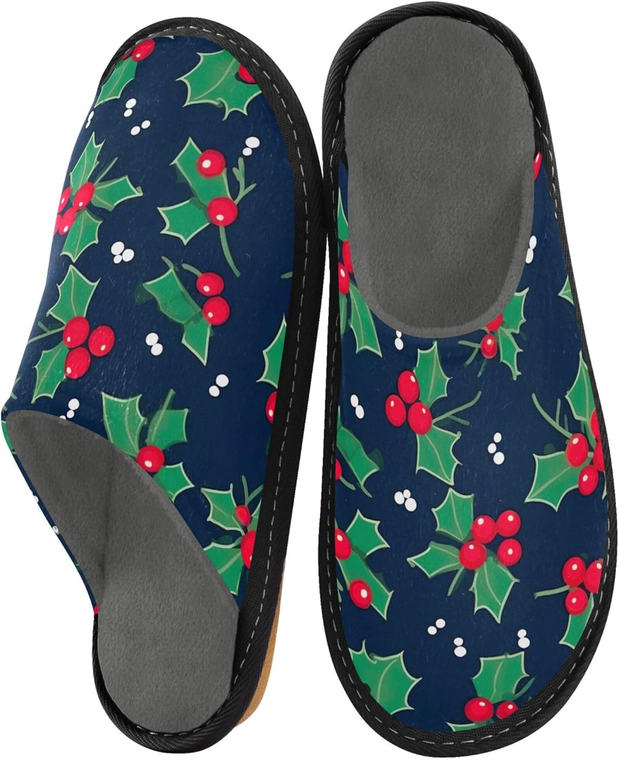 Christmas Xmas House Slippers – Cozy Fuzzy Slippers for Guests, Washable & Disposable, Perfect for Shoeless Home, Spa & Hotel Use A110177