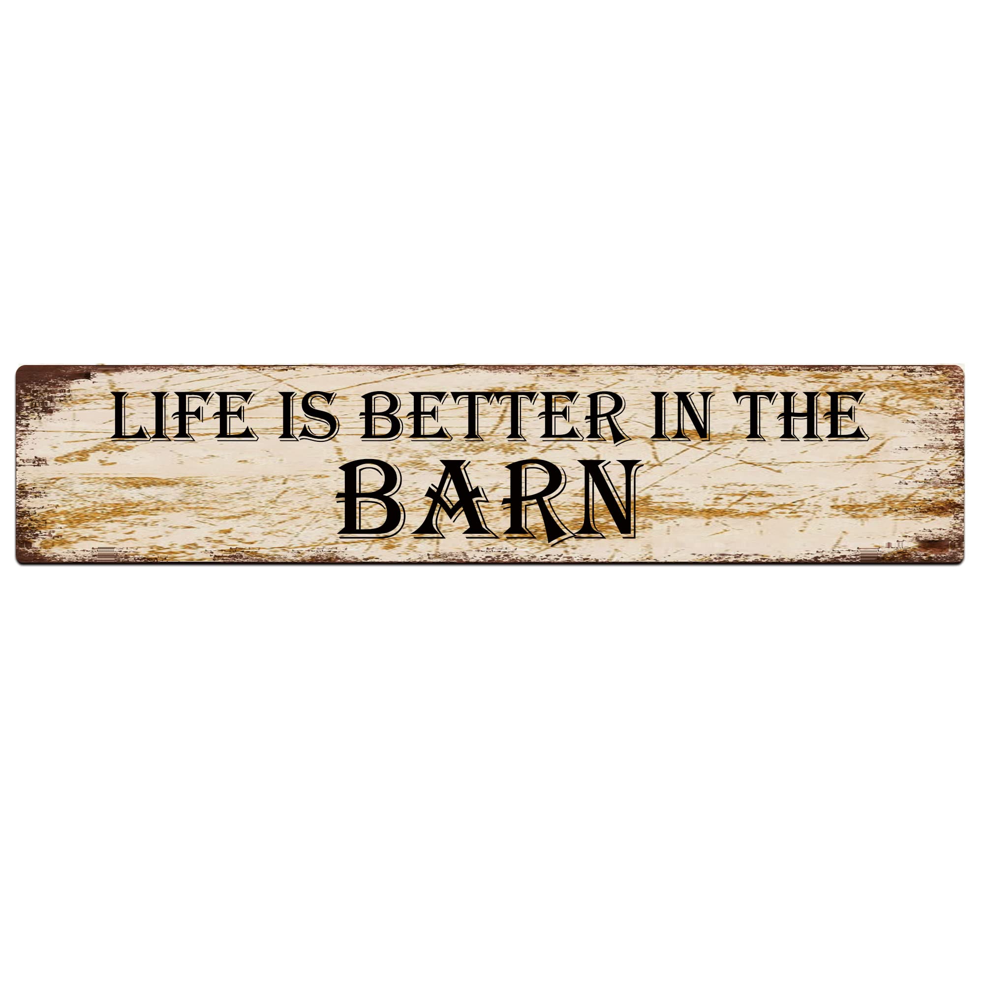 Life is Better in The Barn Retro Tin Signs Aluminum Metal Sign for Kitchen Home Garden Wall Bar Cafe Decor 4x16 Inch