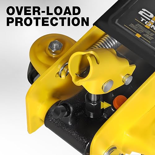 Miniatura 5 de YELLOW JACKET Gato hidráulico de piso de perfil bajo para carro de 2.5 toneladas con bomba de elevación de pistón único, capacidad de 5500 libras