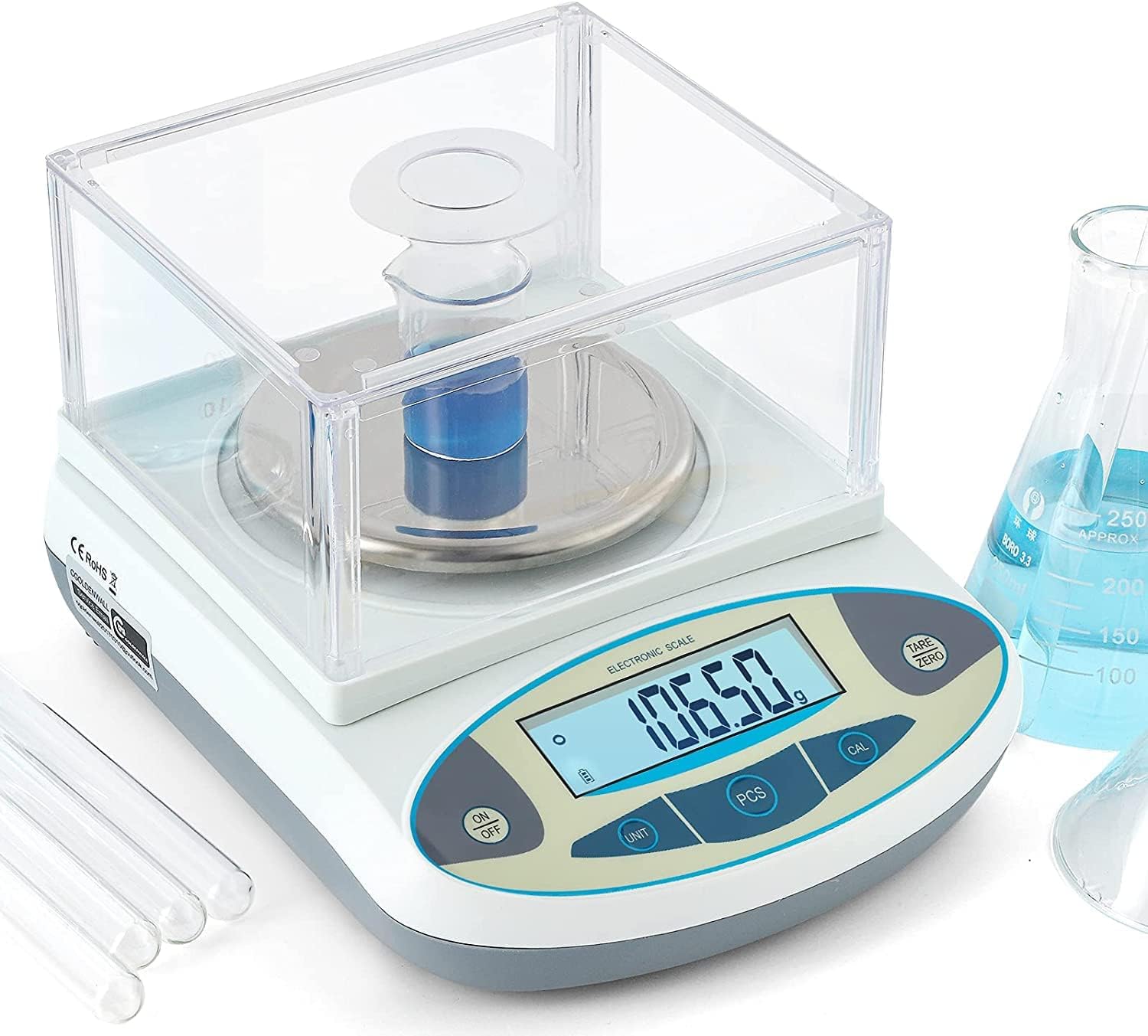 CGOLDENWALL Precision Lab Scale 3000g X 0.01g Digital Analytical Balance Laboratory Balance Jewelry Scale Scientific Scale 0.01g Accuracy 110V (3000g, 0.01g)