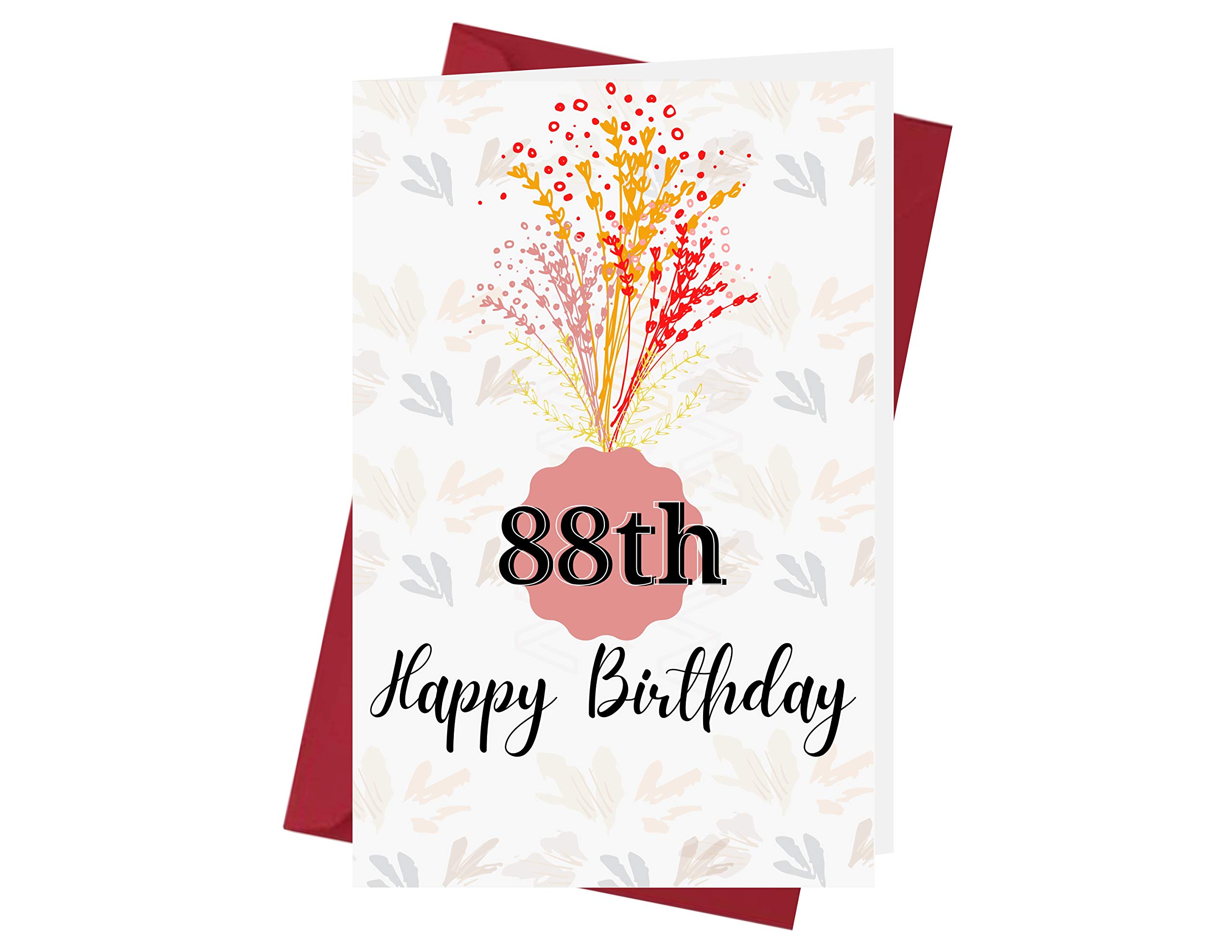 Amazon | Karto 88歳の誕生日カード 女性用 - L 5.5 x 8.5インチ 88歳