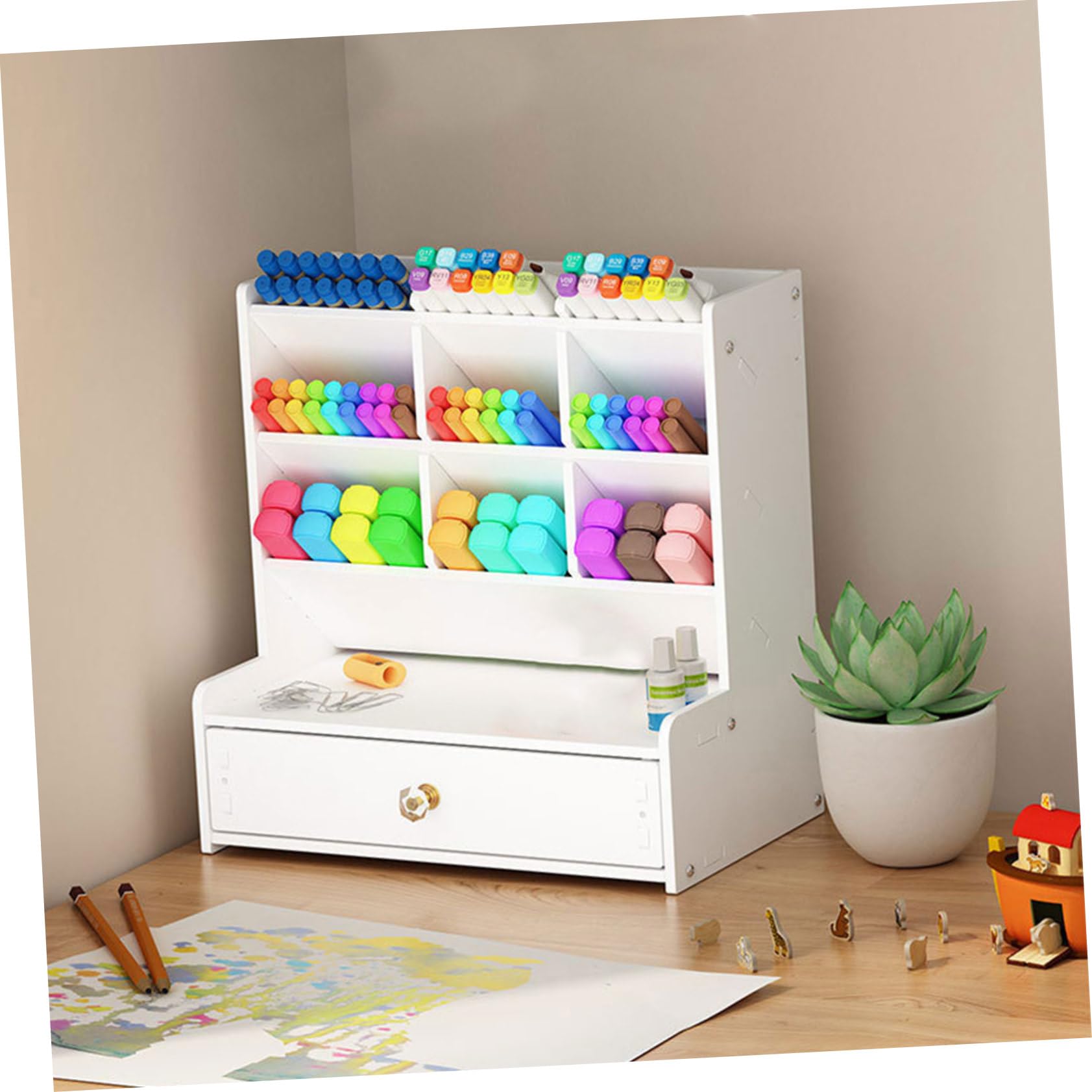 jojofuny Portapenne Tavolo Scatola Portapenne per Casa da Ufficio Decorativo Multifunzione Contenitore per Penne
