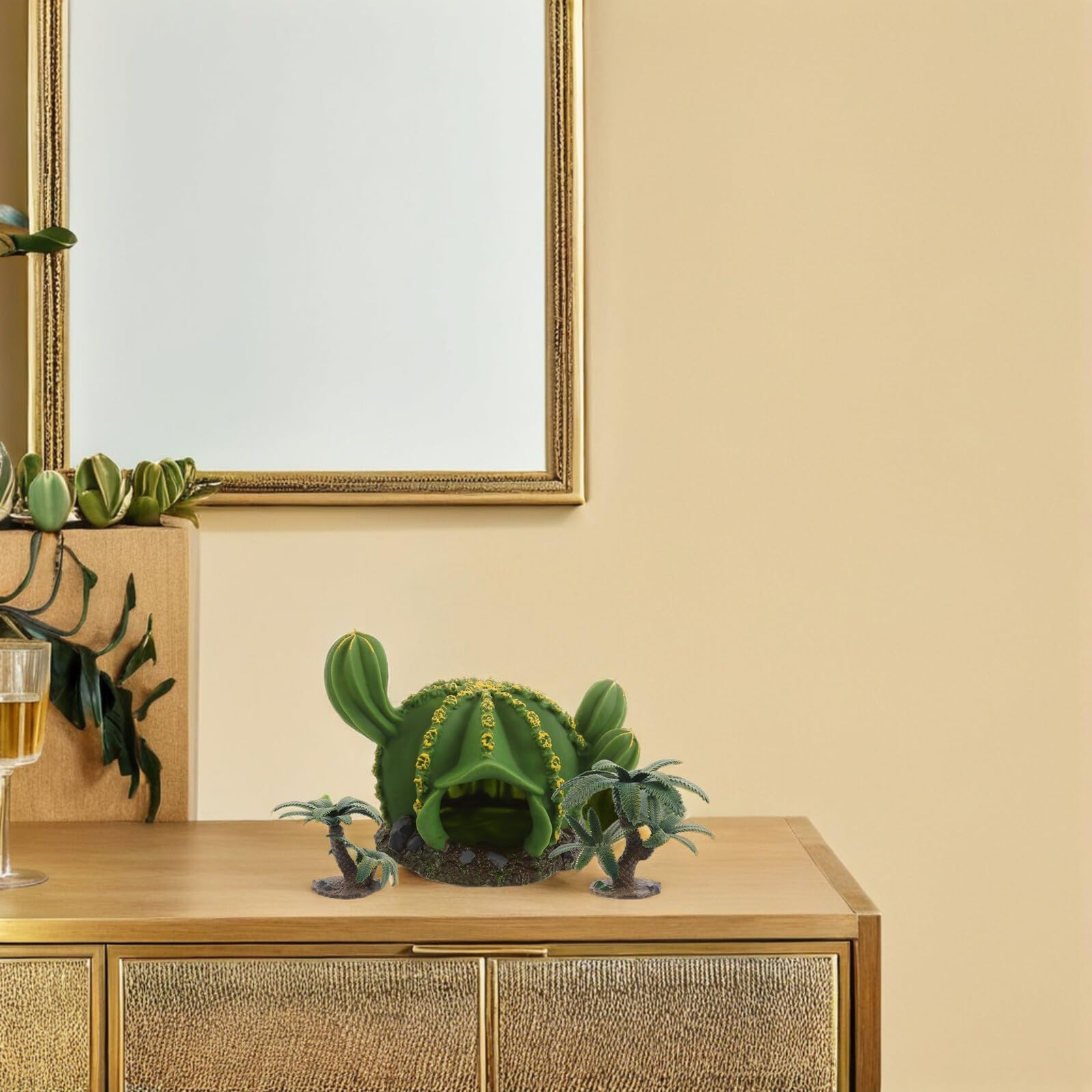 ibasenice 3pezzi Alberi Miniatura Realistici per Decorazione Paesaggistica di Acquario Accessori per Habitat di Rettili Piante di Cactus Simulati Elementi di Paesaggio per Acquario