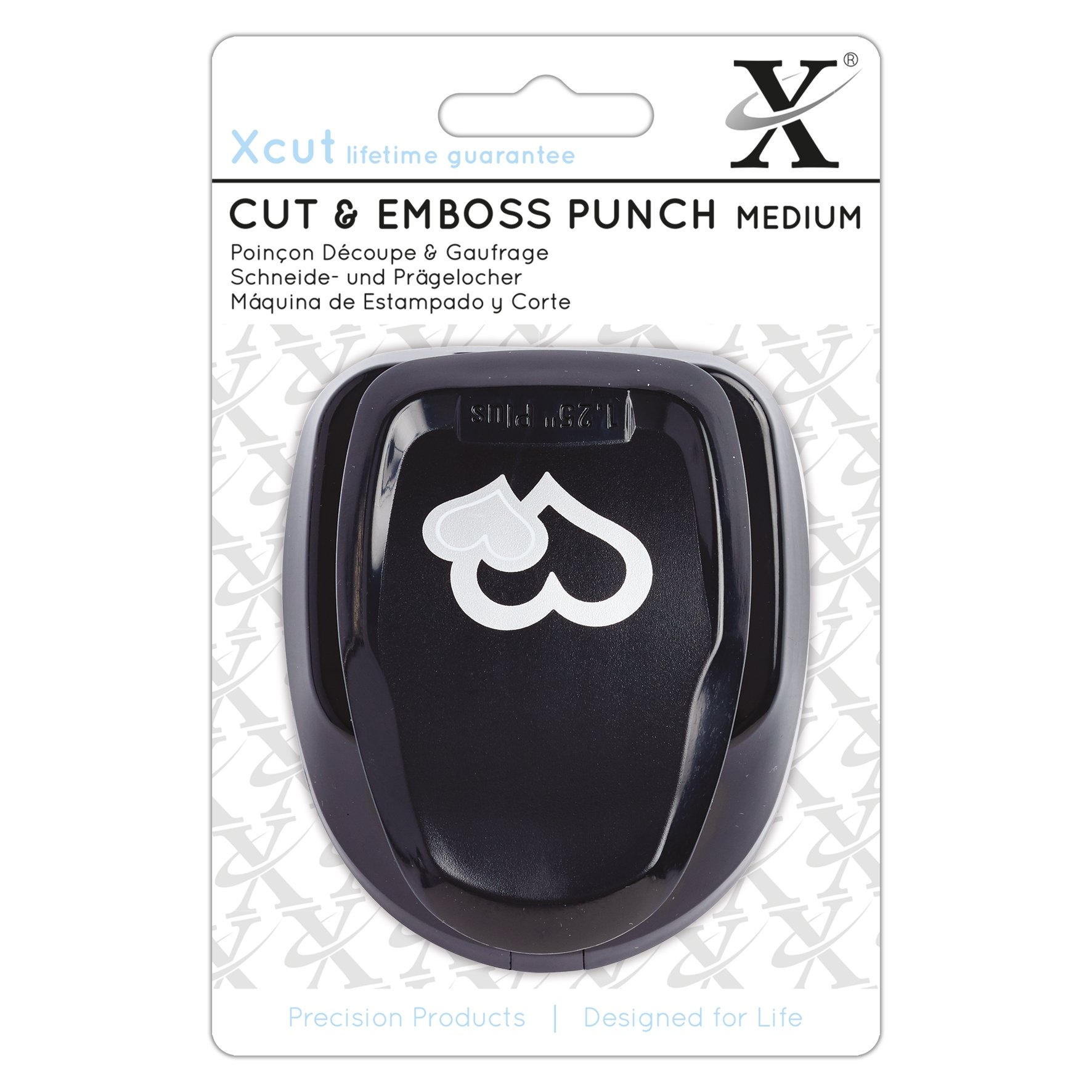 Xcut Black Cut & Emboss Handheld Paper Craft Cutter Punch - Heart Medium
