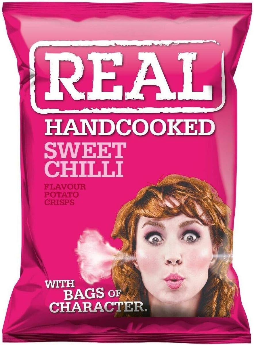 Real Crisps Hand Cooked Sweet Chilli Flavour 24 x 35g