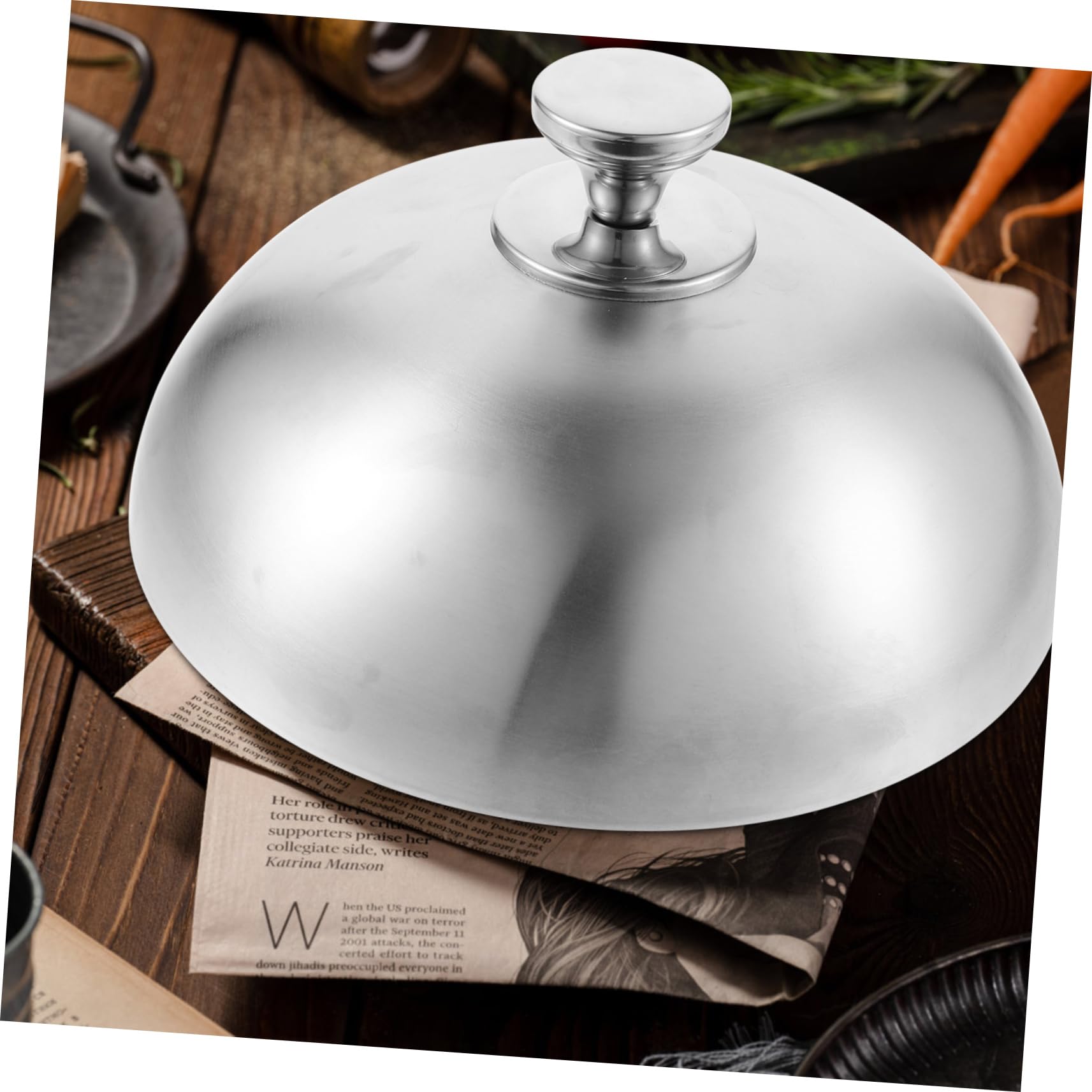 OUNONA 4 Pièces Couvercle de Protection Alimentaire Inoxydable Cloche pour Viande pour Cuisine Service de Plat Ronde Splash Argenté