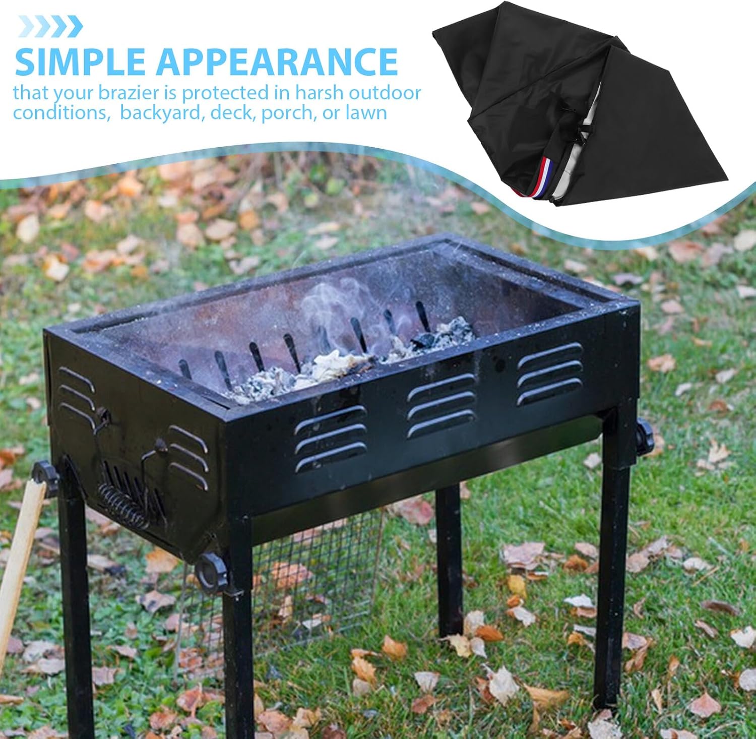 Heavy Duty Fire Pit Cover Square 30x30x25 Inch Waterproof Outdoor Patio Fire Table Cover Black Protective for Garden