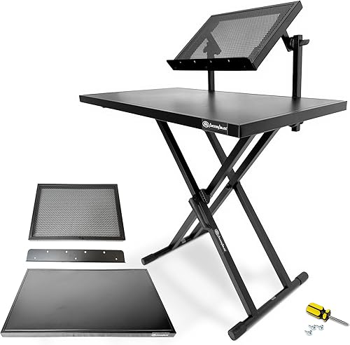 AxcessAbles Soporte de Mesa Portátil de Dos Niveles para DJ  Soporte para Teclado de Piano de Dos Niveles para Partituras y Tableta  Soporte para