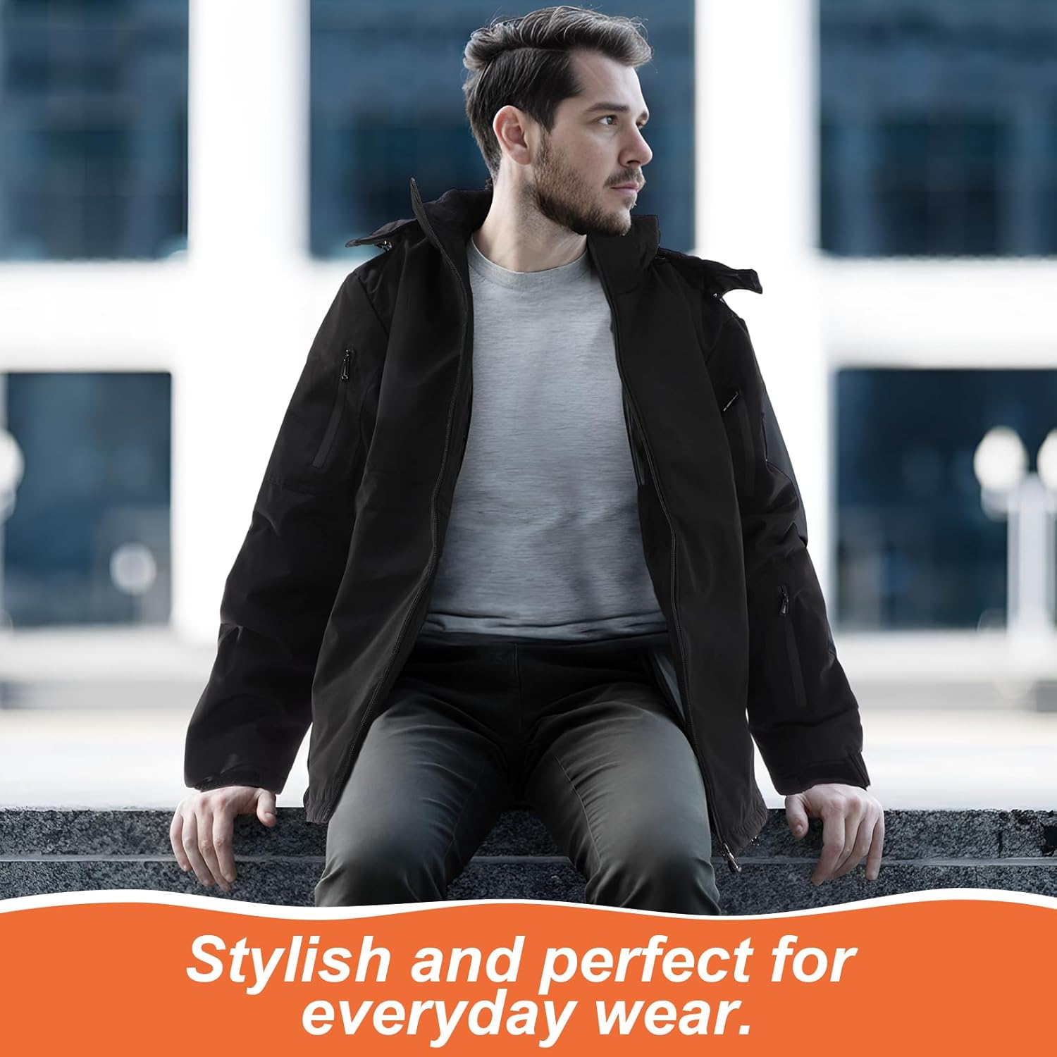 2 Pcs XL Men Heated Jacket Winter Coats Rechargeable Jackets Thermal Vest with 3 Heating Levels for Outdoor Sport Winter(batteries Not Included.) - Image 2