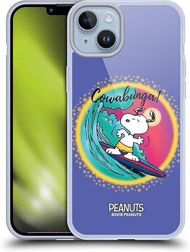Vista 71 de Head Case Designs Funda de gel suave con licencia oficial de Peanuts I Love Pattern Snoopy Boardwalk Airbrush compatible con Apple iPhone 15