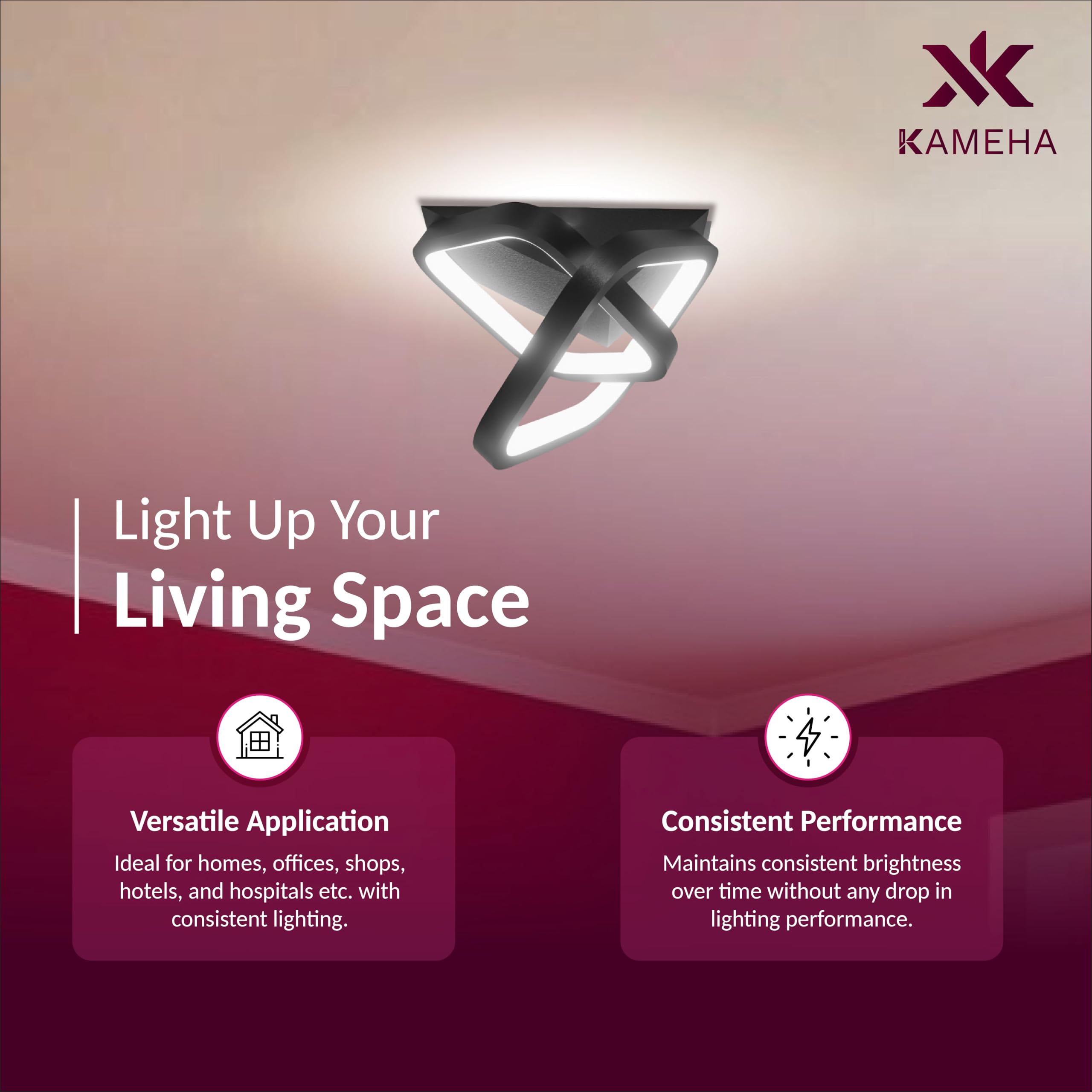 KAMEHA 50W LED Ceiling Light - 3 Color Modes -7