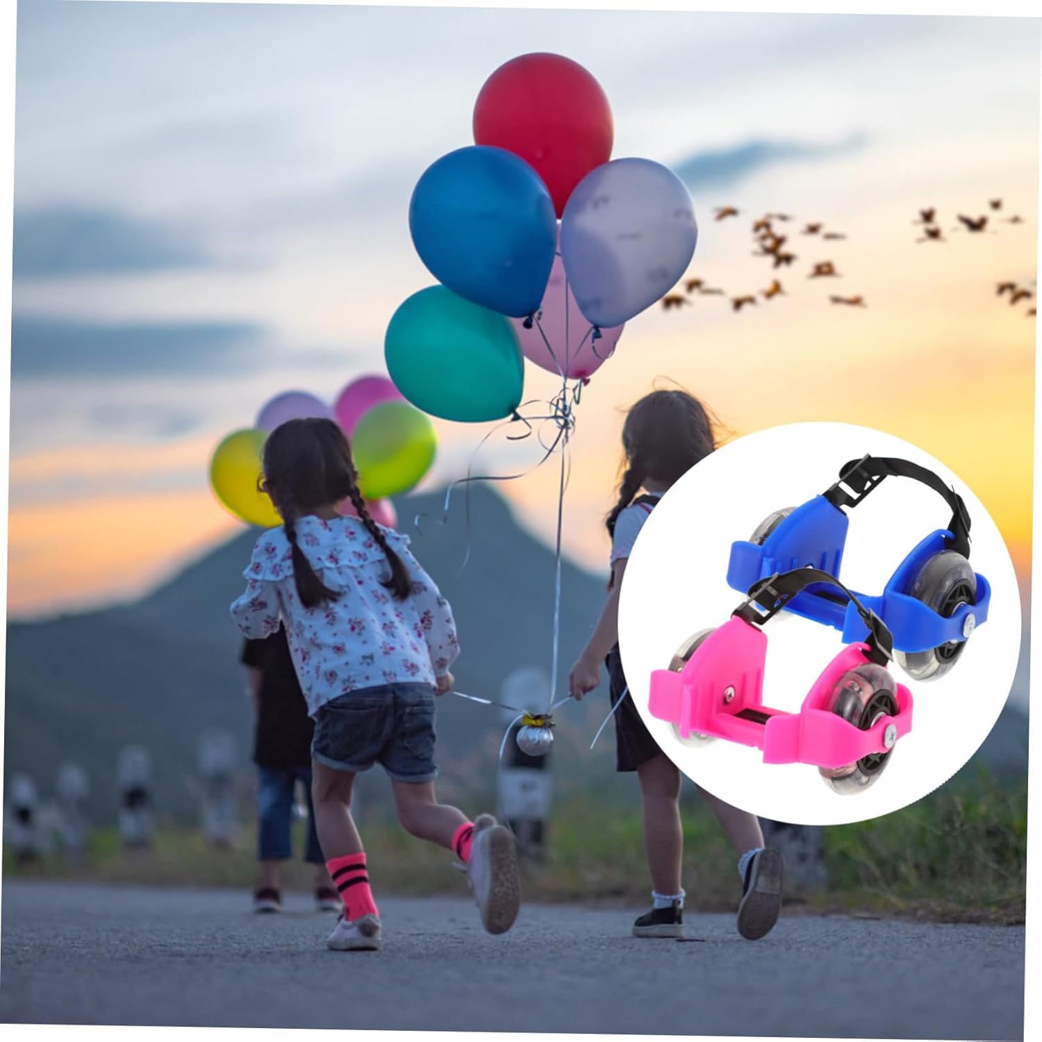 2 Pairs Glowing Roller Skates for Beginner Skate Shoes for Outdoor Sports Durable Comfortable Easy to Use Smooth Rolling Design