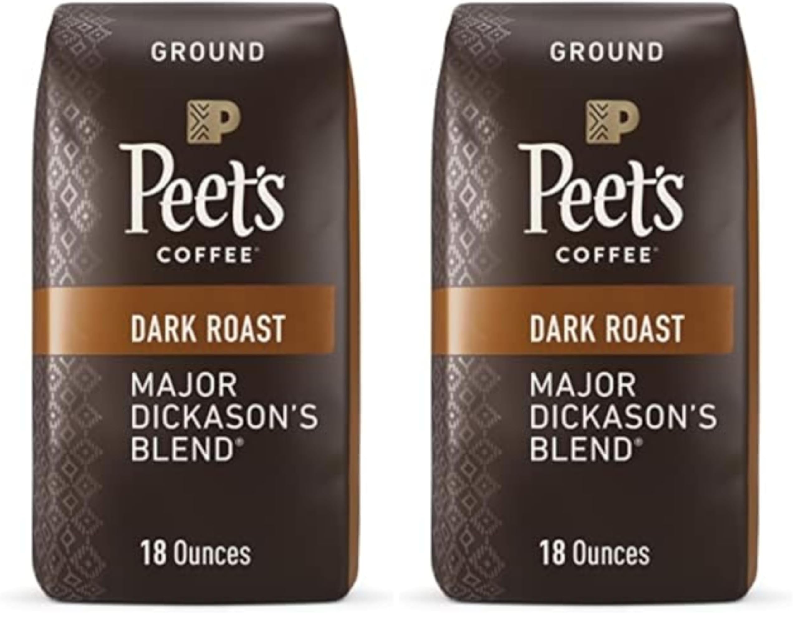 Dark Roast Ground Coffee - Major Dickason's Blend 36 Ounces (2 Bags of 18 Ounces)