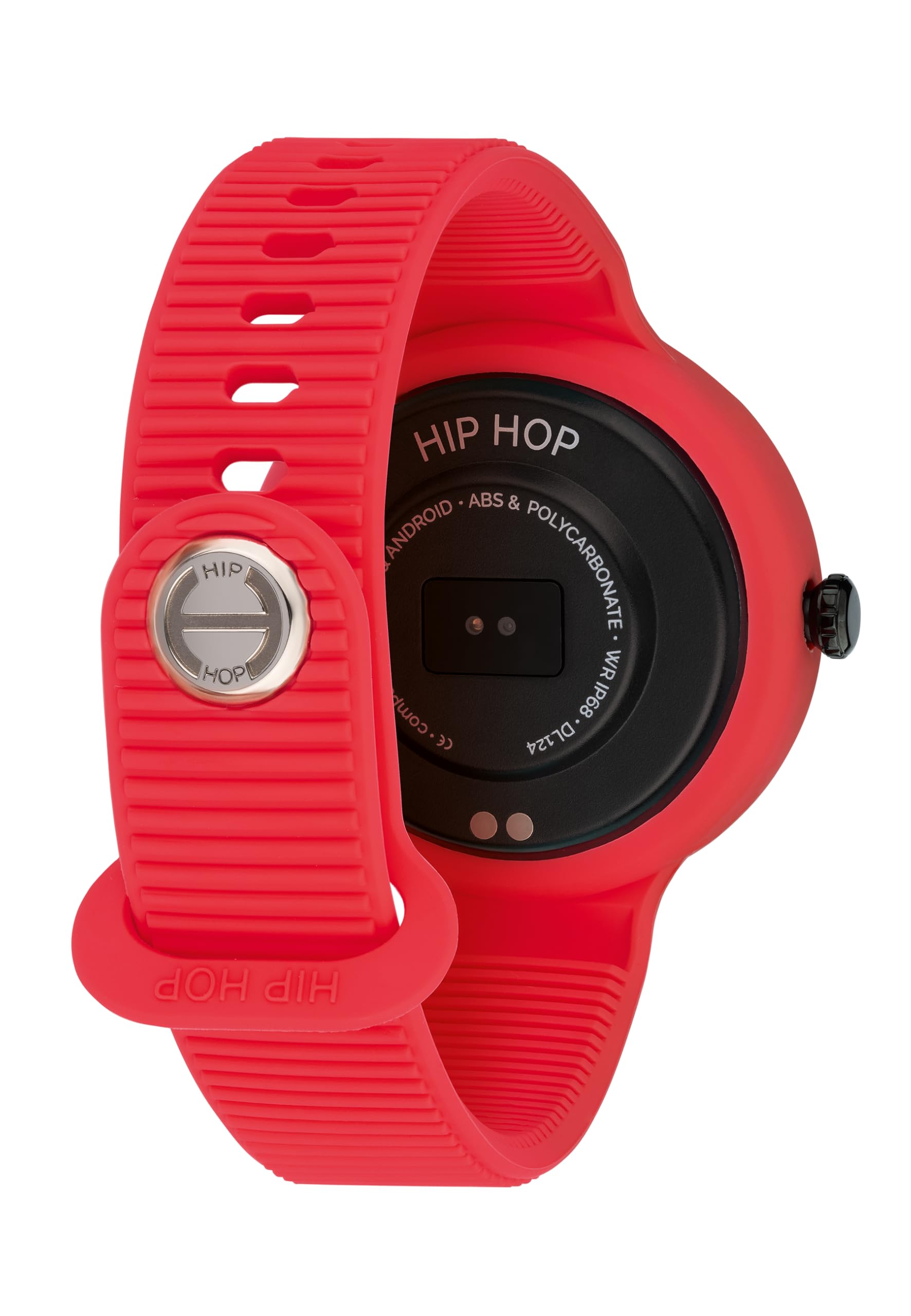 HIP HOP HWU1202 Damski HERO.NEXT Tarcza MONO-KOLOROWA CZARNY mechanizm SMARTWATCH SMARTWATCH i CZERWONY SILIKONOWY PASEK, NIEBIESKI HWU1202