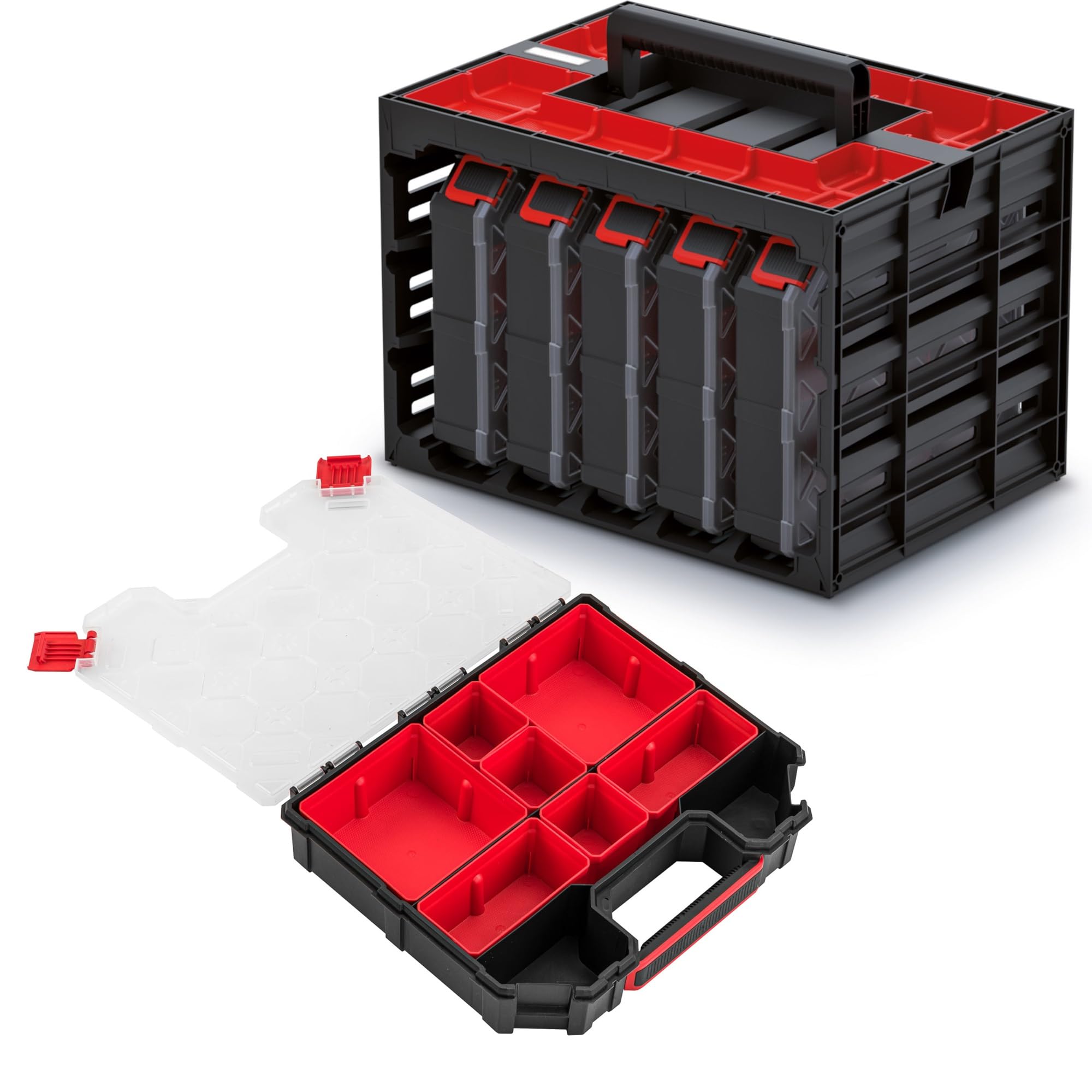 Organizador para tornillos, taller, 29 x 41,5 x 29,5 cm, maletín universal, armario de herramientas, caja surtida, caja de clasificación, garaje