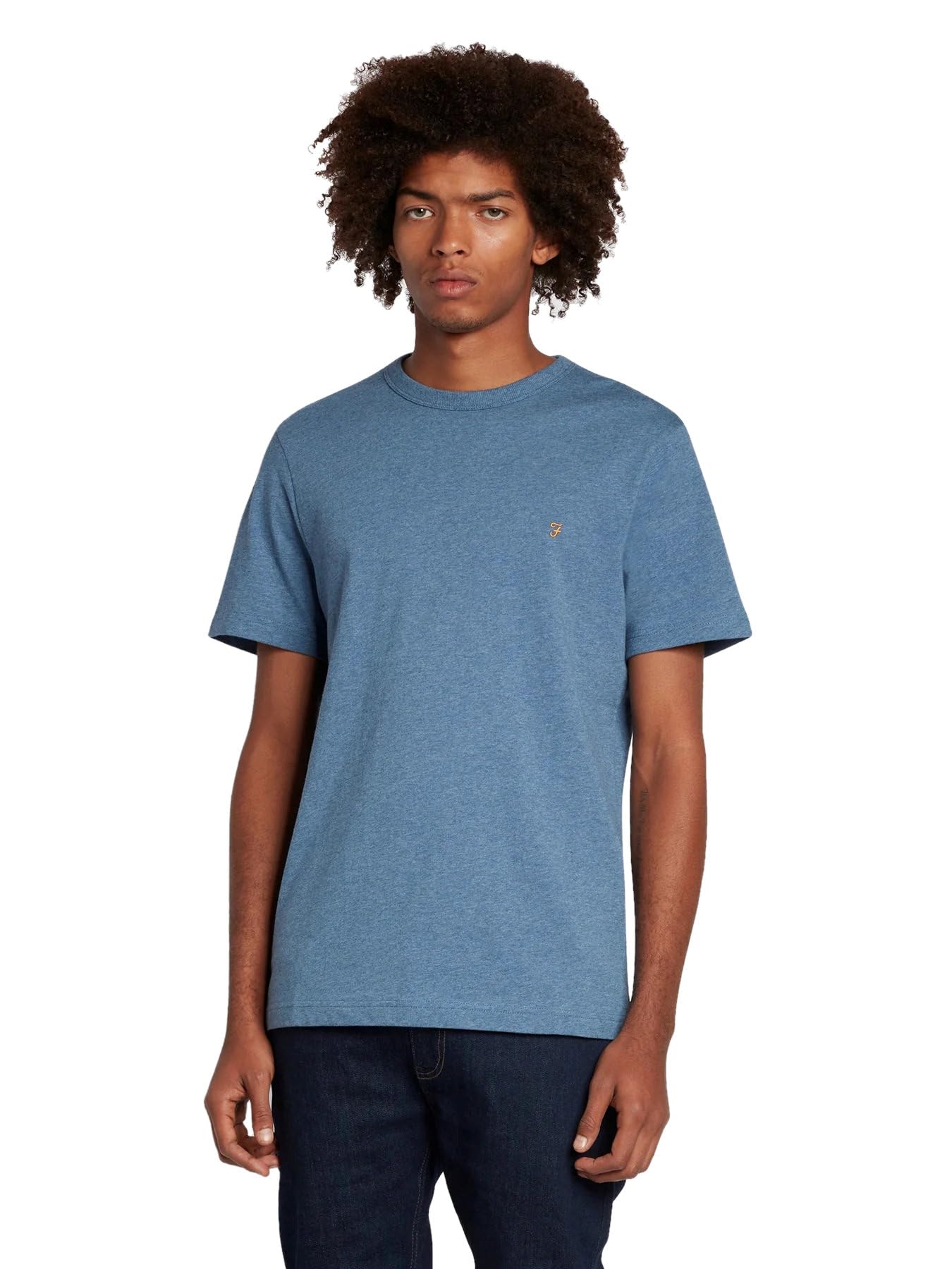 Farah 'Danny' Basic Short Sleeve T-Shirt Regular Fit (Dark Denim Marl) M