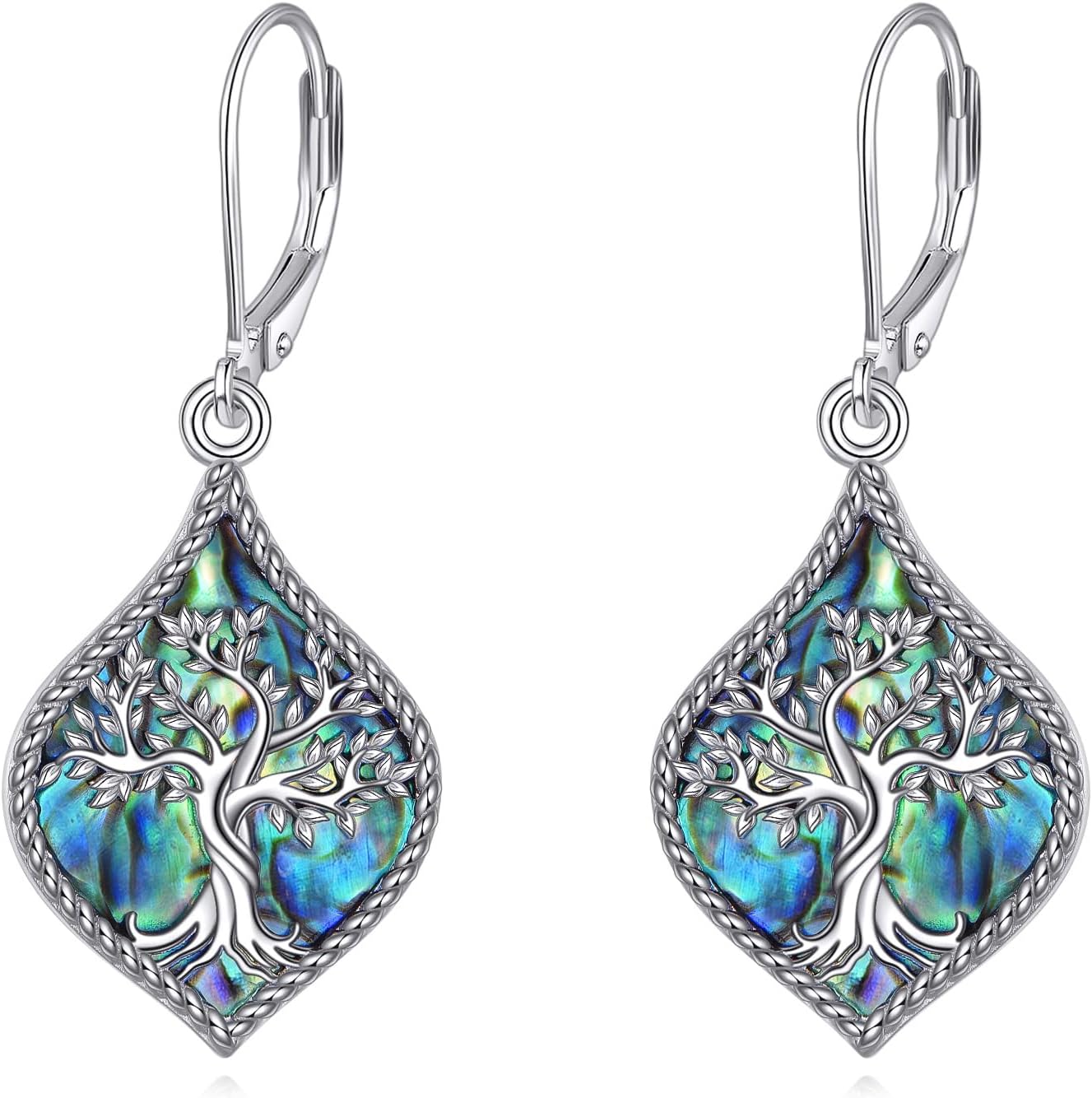 YFN 925 Sterling Silver Earrings for Women Celtic Knot/Tree of Life/Daisy/Filigree Dangle Earrings with Turquoise/Abalone Jewelry for Christmas, Valentine's Day, Mother's Day, Birthday