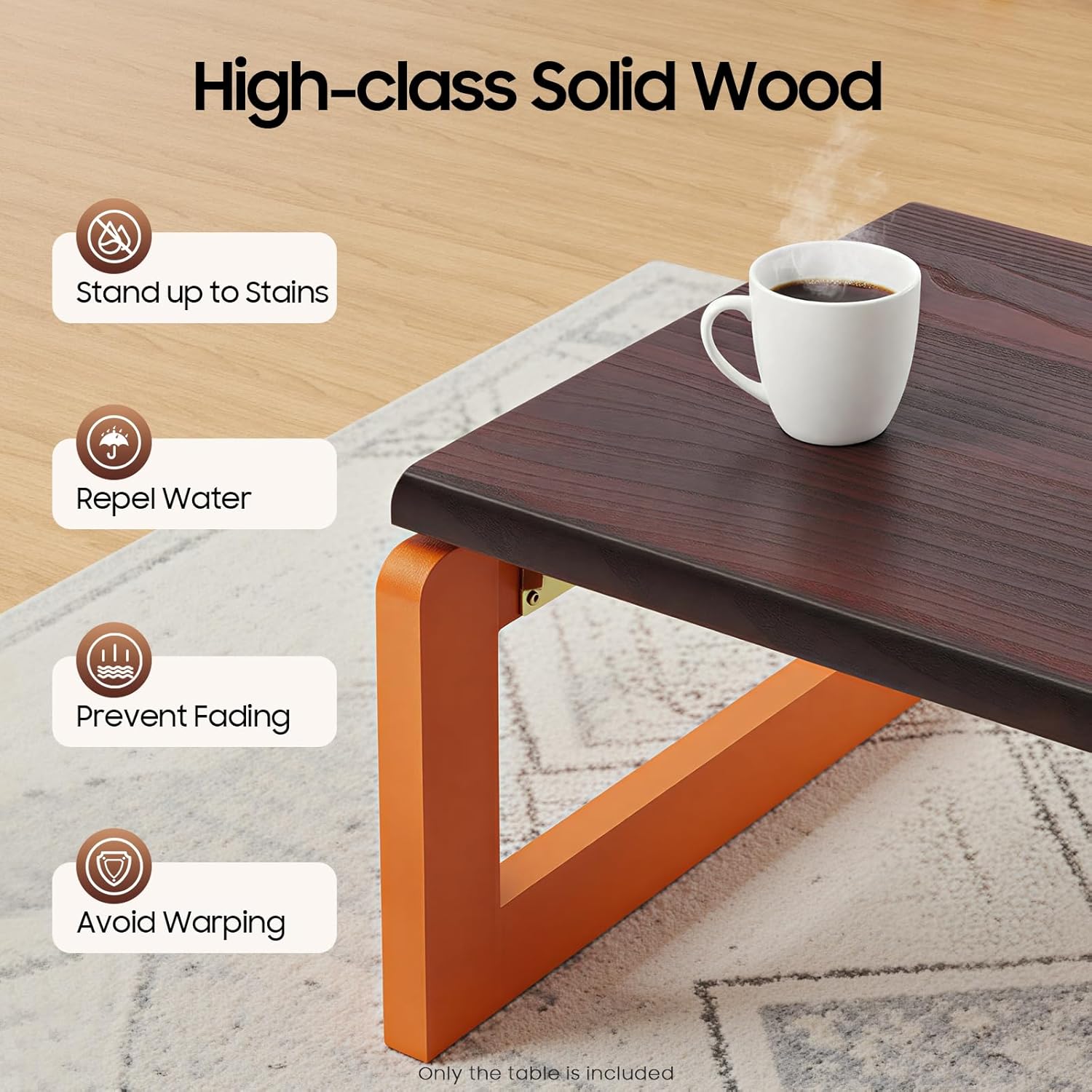 Foldable Coffee Table, 23.62 * 15.74 * 11.81in Portable Low Picnic Table Portable Bed Laptop Desk Bed Collapsable Small Coffee Desk for Balconies Bay Windows Bedrooms
