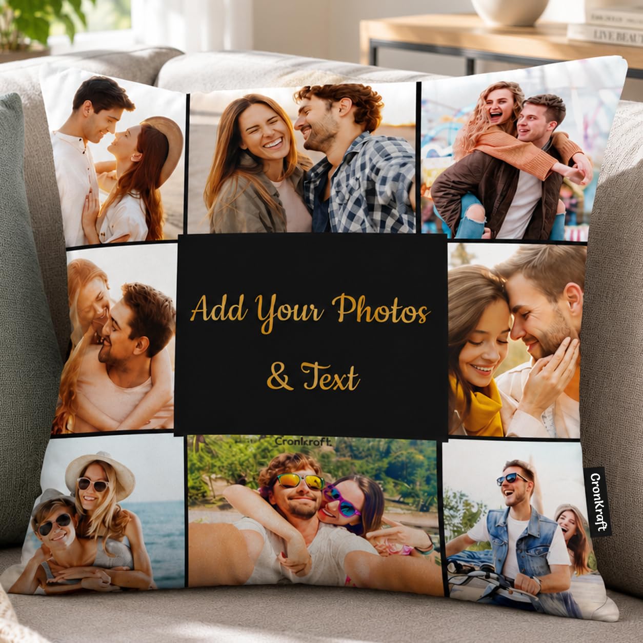 Personalized Photo Pillow/Cushion - Cushion Cover with Fiber Filler, White, Set of 1, Satin, 16X16 Inches-image-22
