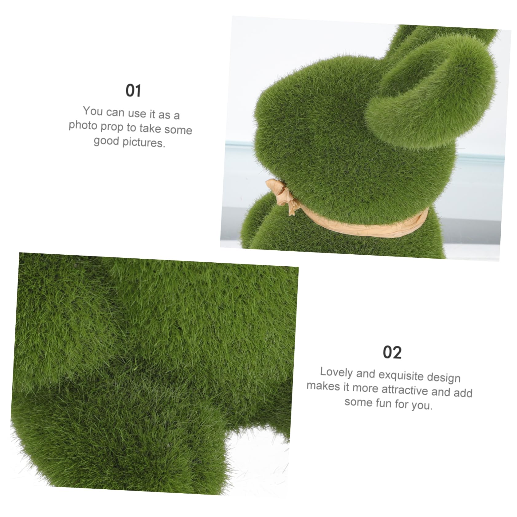 Cabilock 2 Sätze Simulierte Kaninchendekoration Ostern Ammer Gartendekoration Hasenfiguren Dekoration Schlafzimmer Osterdekoration Hase Hasen-osterdeko Künstliches Moos Green 5 Stücke * 2