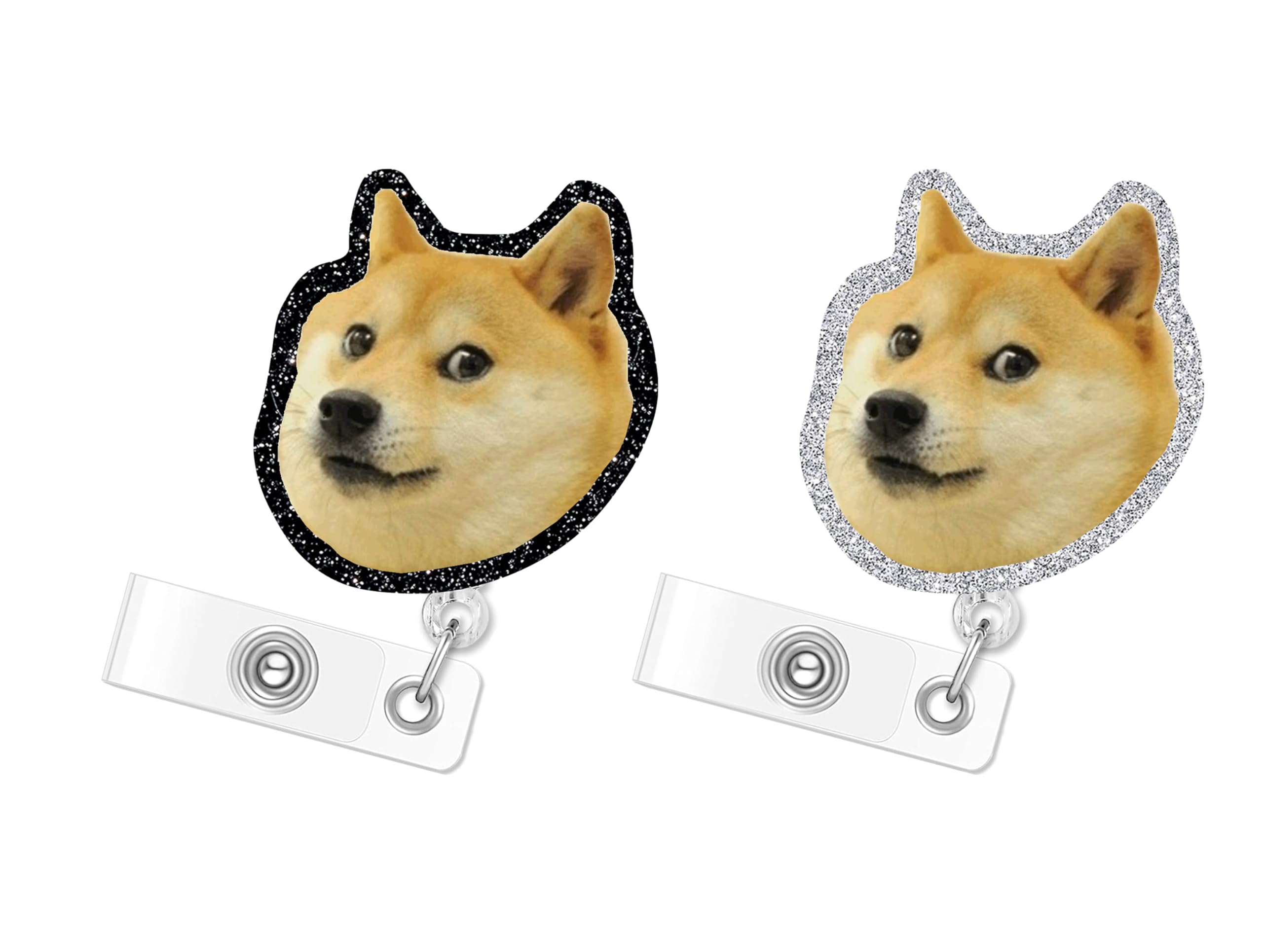 Dog Animal Badge Reel 2pack Retractable Funny Cute Badge Holder withvet tech ID Clip Name Tag Card Tag Card Badge Clip Acrylic Accessories Gifts Nurse — image 1