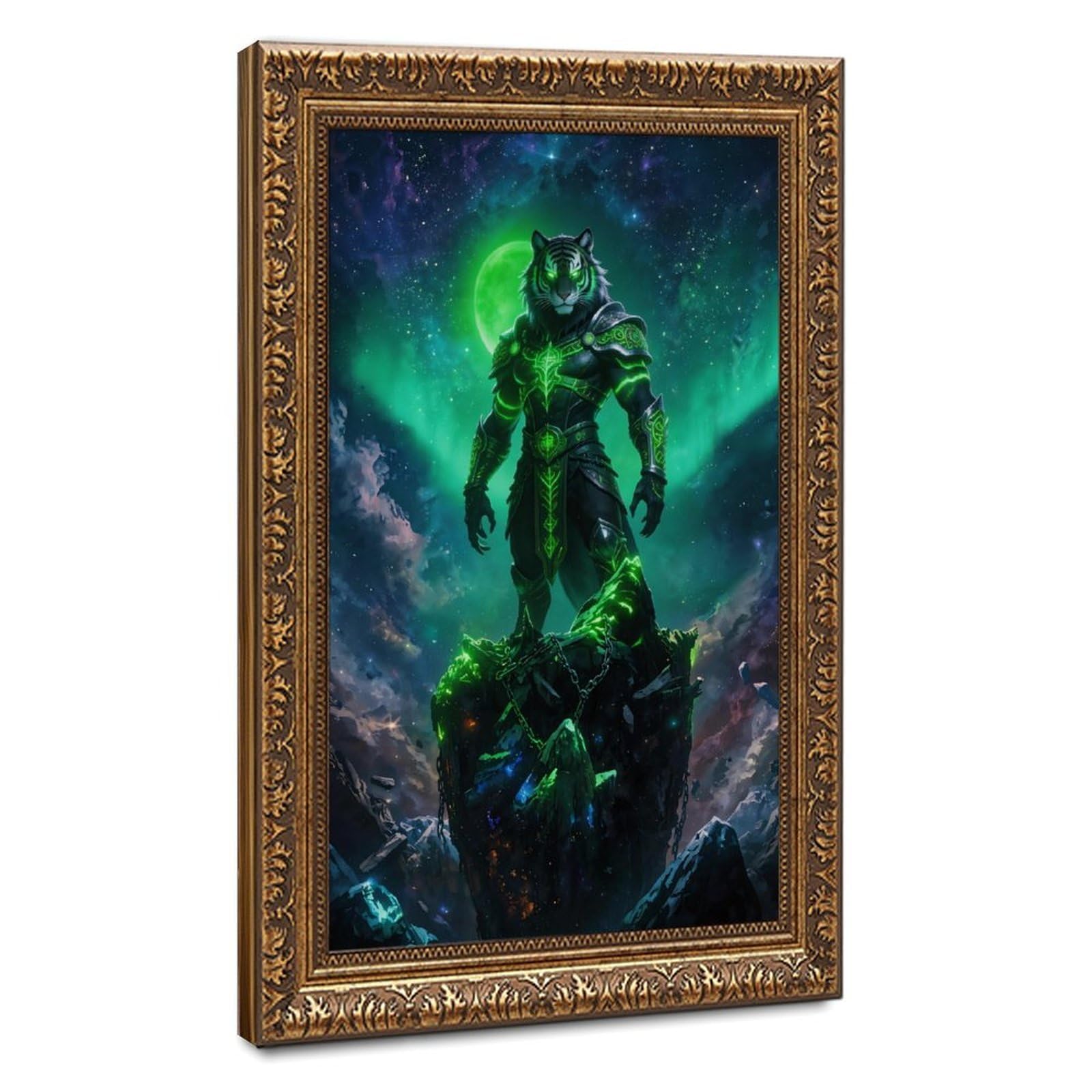 Bareronor Greenlight Tiger Sky Warrior Canvas Poster Bedroom Decor Landscape Office Room Decor Gift 24" L X 36" W
