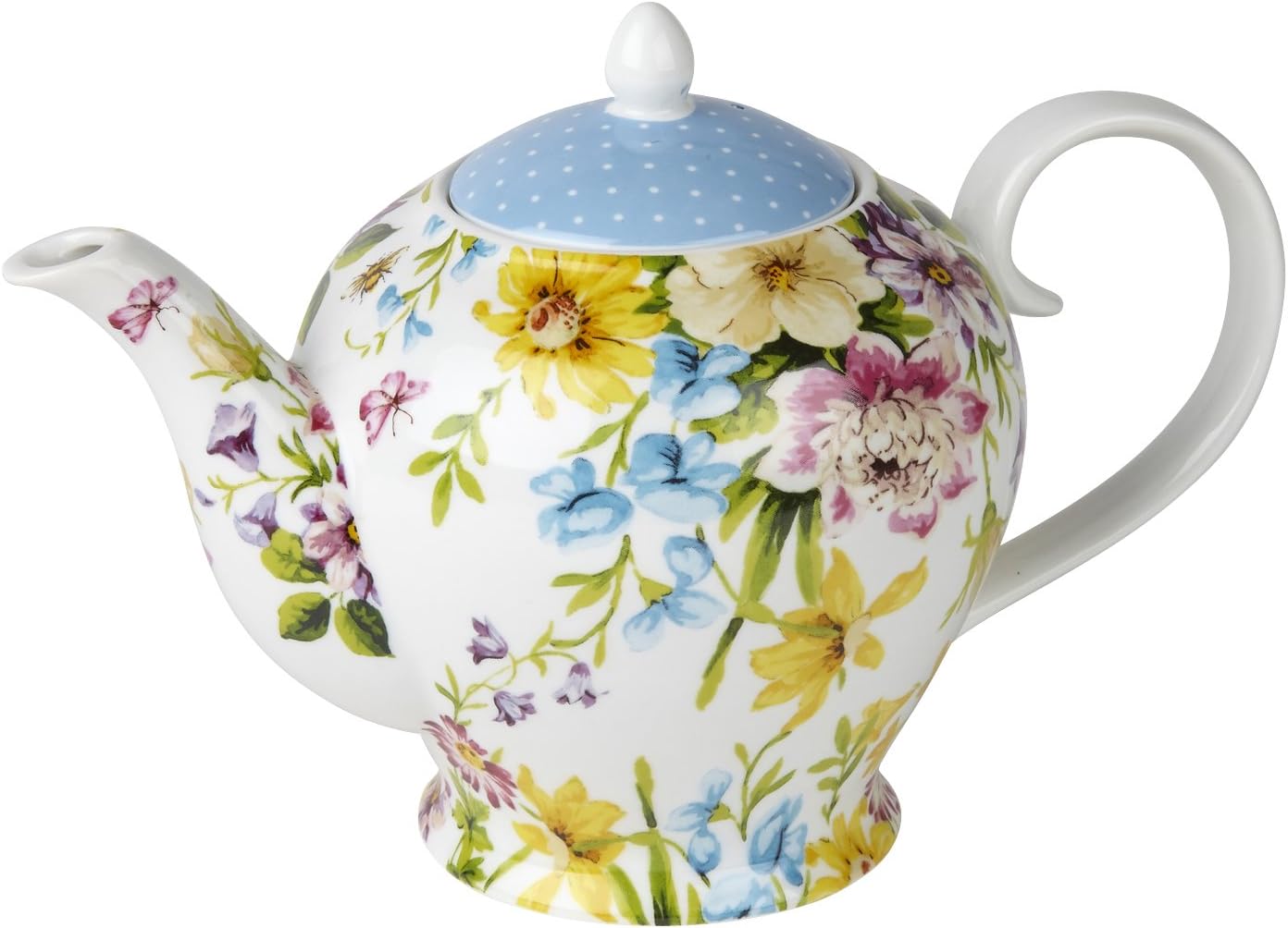 Katie Alice "English Garden" Porcelain Teapot by Creative Tops, 1300 ml (46 fl oz)