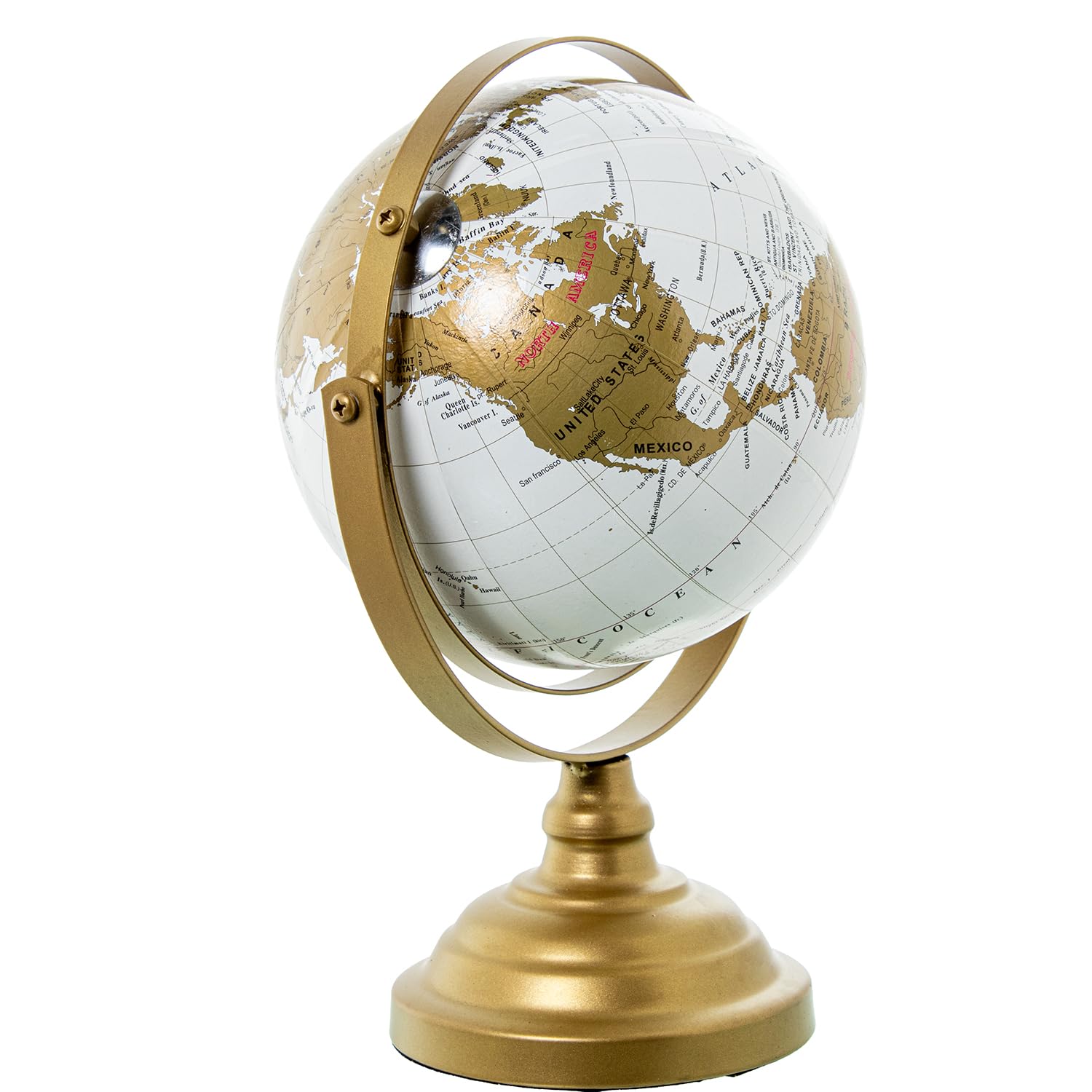 Globe terrestre blanc déco pour étagère et salon chic