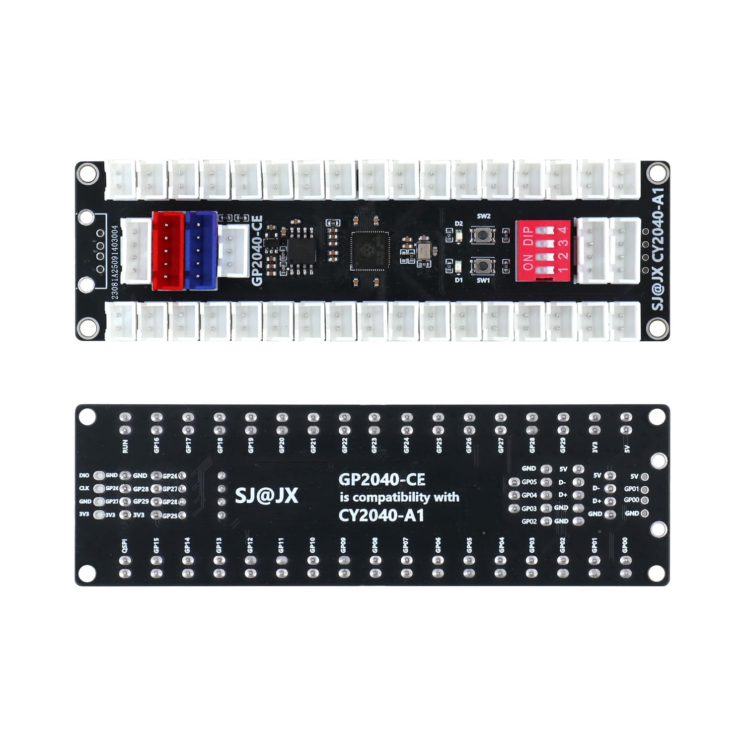 SJ@JX All-Button Arcade Controller with RGB Button Raspberry Pi RP2040 Encoder, Ultra-Low Latency Fight Game Joystick for PC and Nintendo Switch