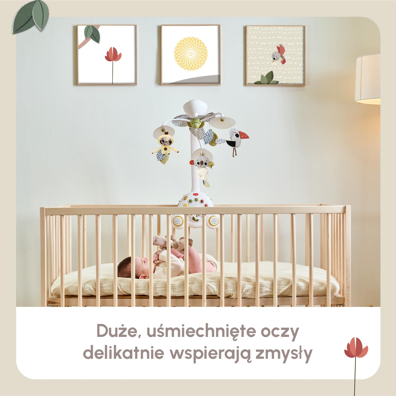 Tiny Love Karuzela Rośnij z Muzyką, 2 w 1 Muzyczna Karuzela do Łóżeczka, 0+ Miesięcy, Można Przekształcić w Pozytywkę, Stymulacja Wzroku, 18 Melodii, 40 Minut Ciągłej Muzyki, Boho Chic