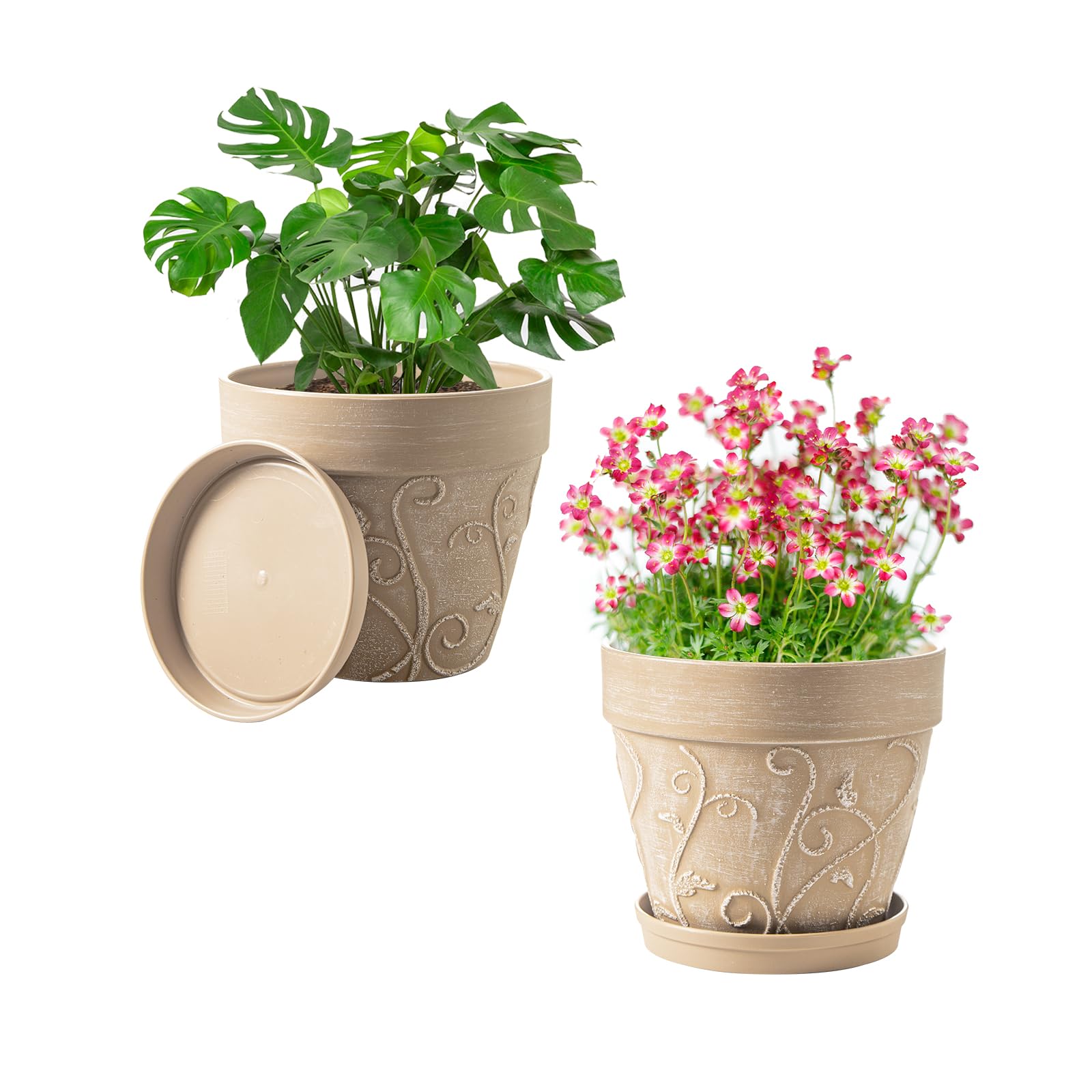 Melphoe Plant Pots 7 Inch 2-Pack