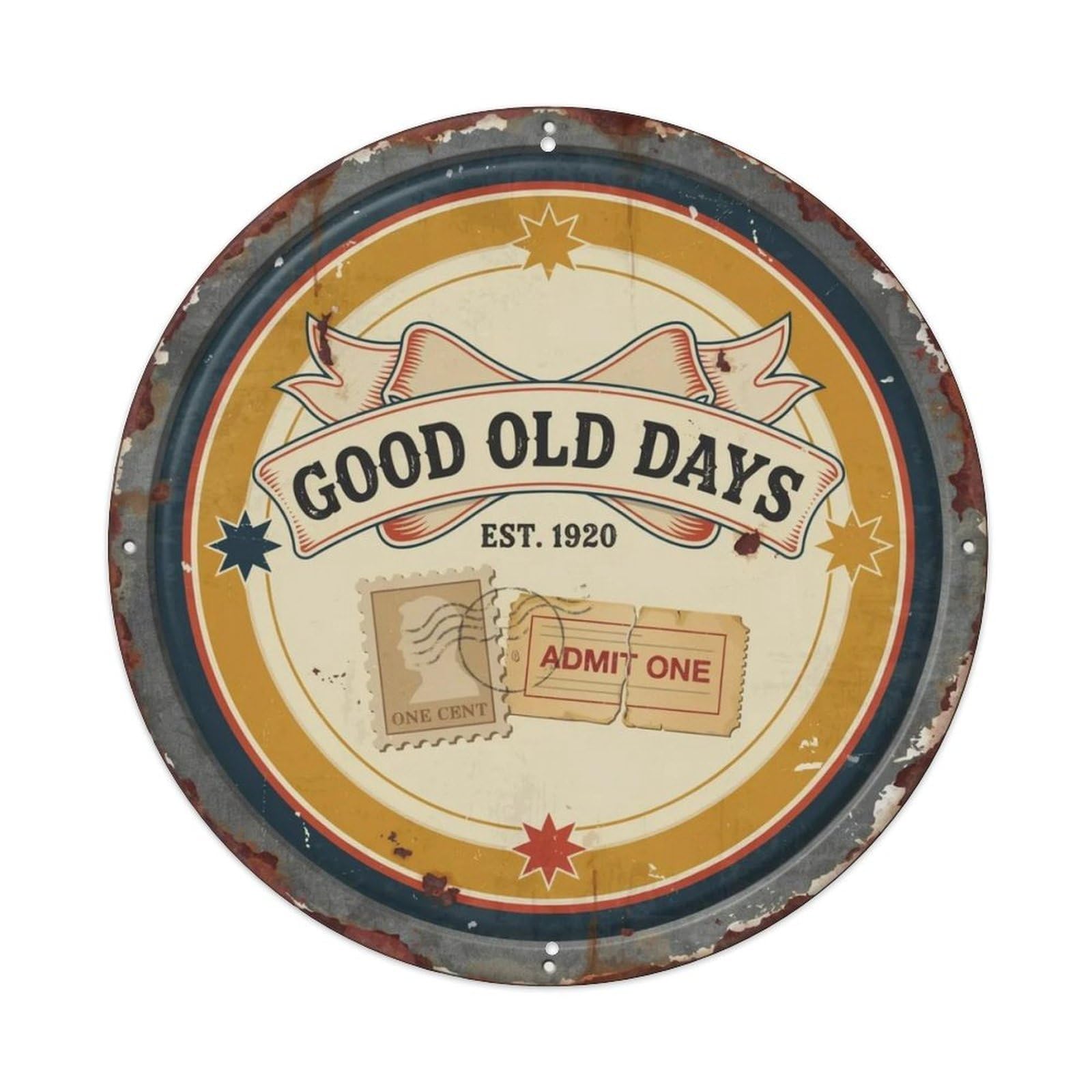 Good Old Days Retro Collage Metal Tin Sign Plaque