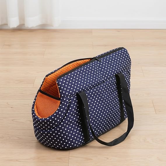 Mikikit Pet Shoulder Bag Portable Pet Bag Backpack Dog Travel for Carrying Pets Breathable Scratch-Resistant Storage Pouch Foldable Shoulder Strap Zipper Access 13.77X8.66X7.87In
