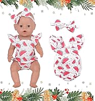 Vista 7 de Ropa de muñeca de bebé recién nacido, a cuadros, mono, falda tutú, accesorios de muñeca para muñecas de 15 a 18 pulgadas