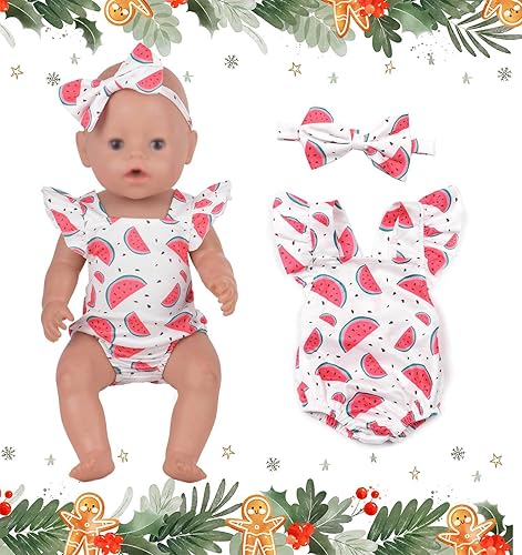 Miniatura 7 de Ropa de muñeca recién nacida, a cuadros, mono, falda tutú, accesorios de muñeca para muñecas de 15 pulgadas, 16 pulgadas, 18 pulgadas