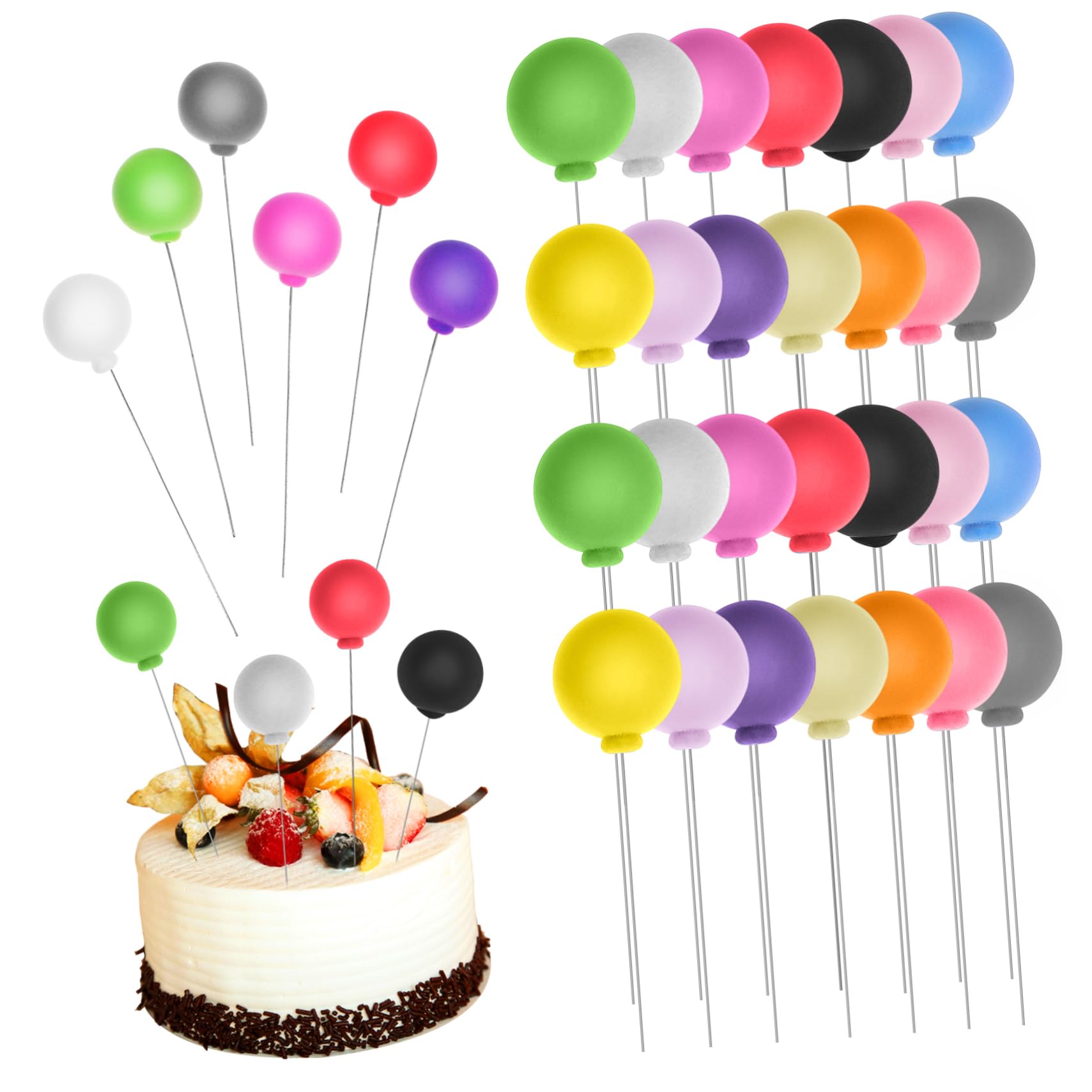 TOYANDONA Décoration de Gâteau en Mousse 30 Pièces Boules Colorées Ballon