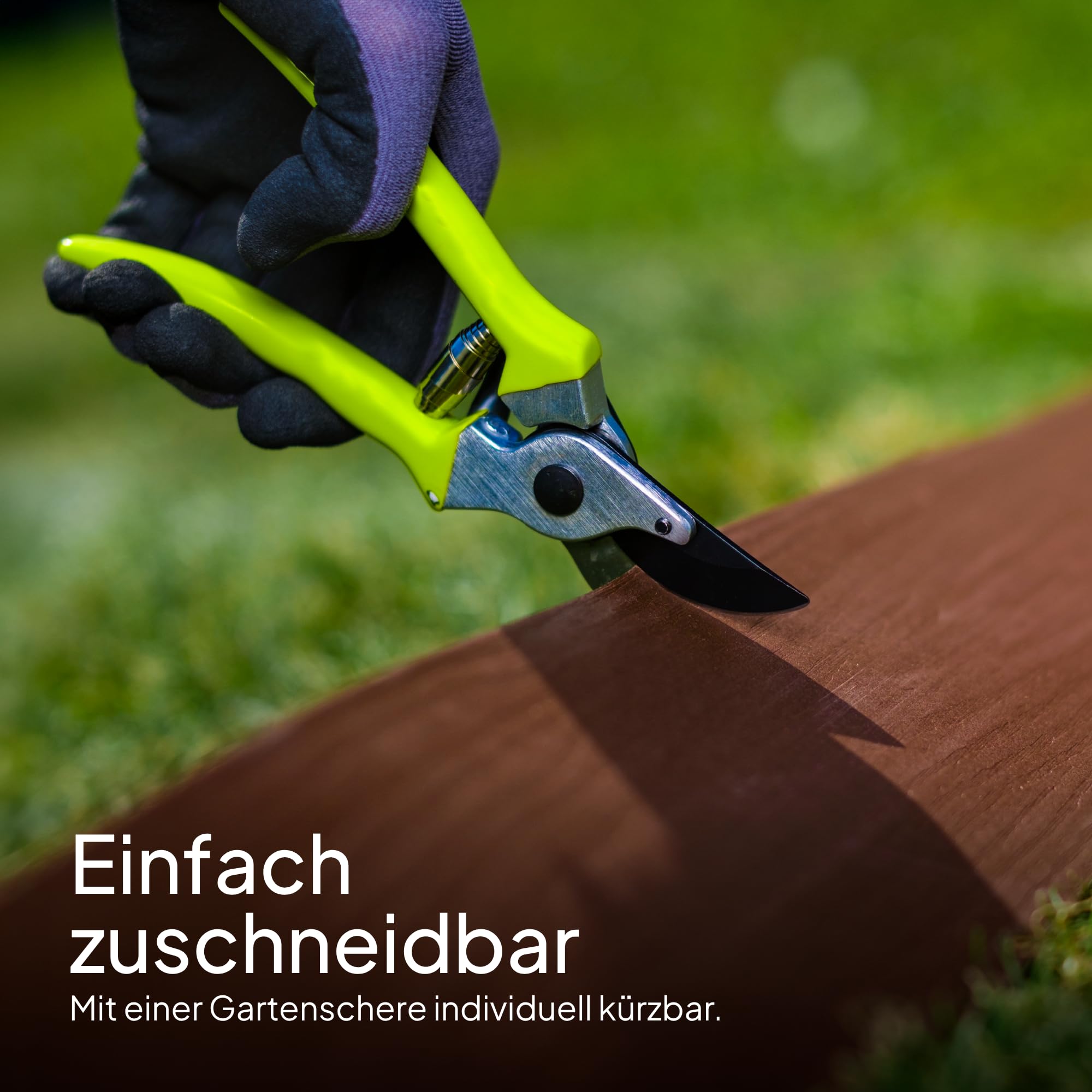 UNIGARDIA Flexible Rasenkante Kunststoff 10 m mit 20 Kunststoffnägel, Braun