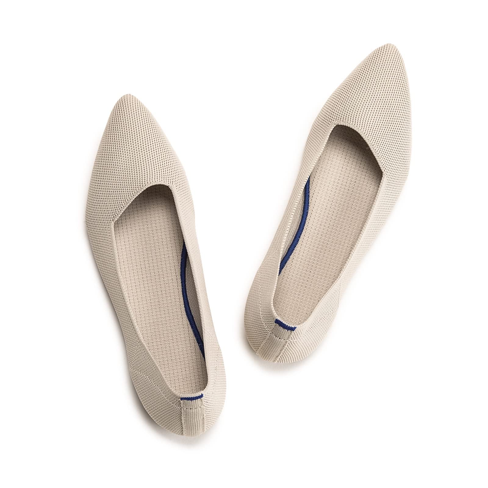 Frank Mully Frauen Spitze Zehe Ballett flach Strickkleid Schuhe Low Wedge Flache Schuhe Komfort Slip On Flats Schuhe für Frau Klassische weiche Schuhe