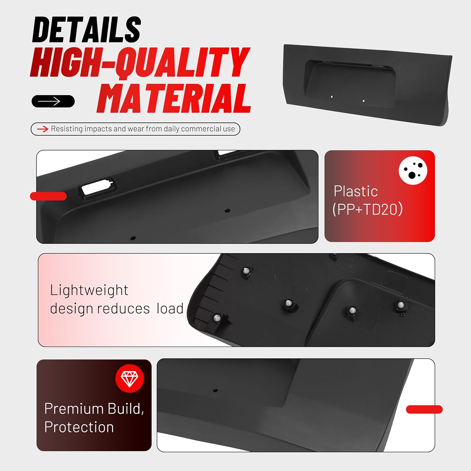 ALMULOO Lower Right Sliding Door Molding Trim Compatible with 2015-2019 Ford Transit-150 250 350 350 HD Passenger Side Outer Door Lower Molding Textured Black Plastic(PP+TD20)