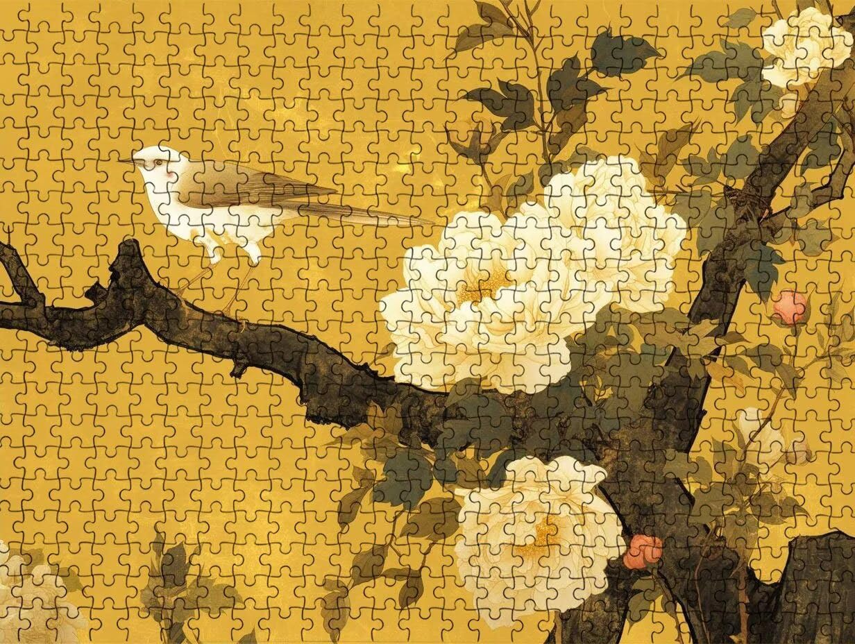 Puzzle dla dorosłych 3000, orientalny kwiat i ptak 3000 elementów puzzle dla dorosłych, klasyczne gry edukacyjne, zajęcia rodzinne, do dekoracji ścian domu, prezent R0KH-144