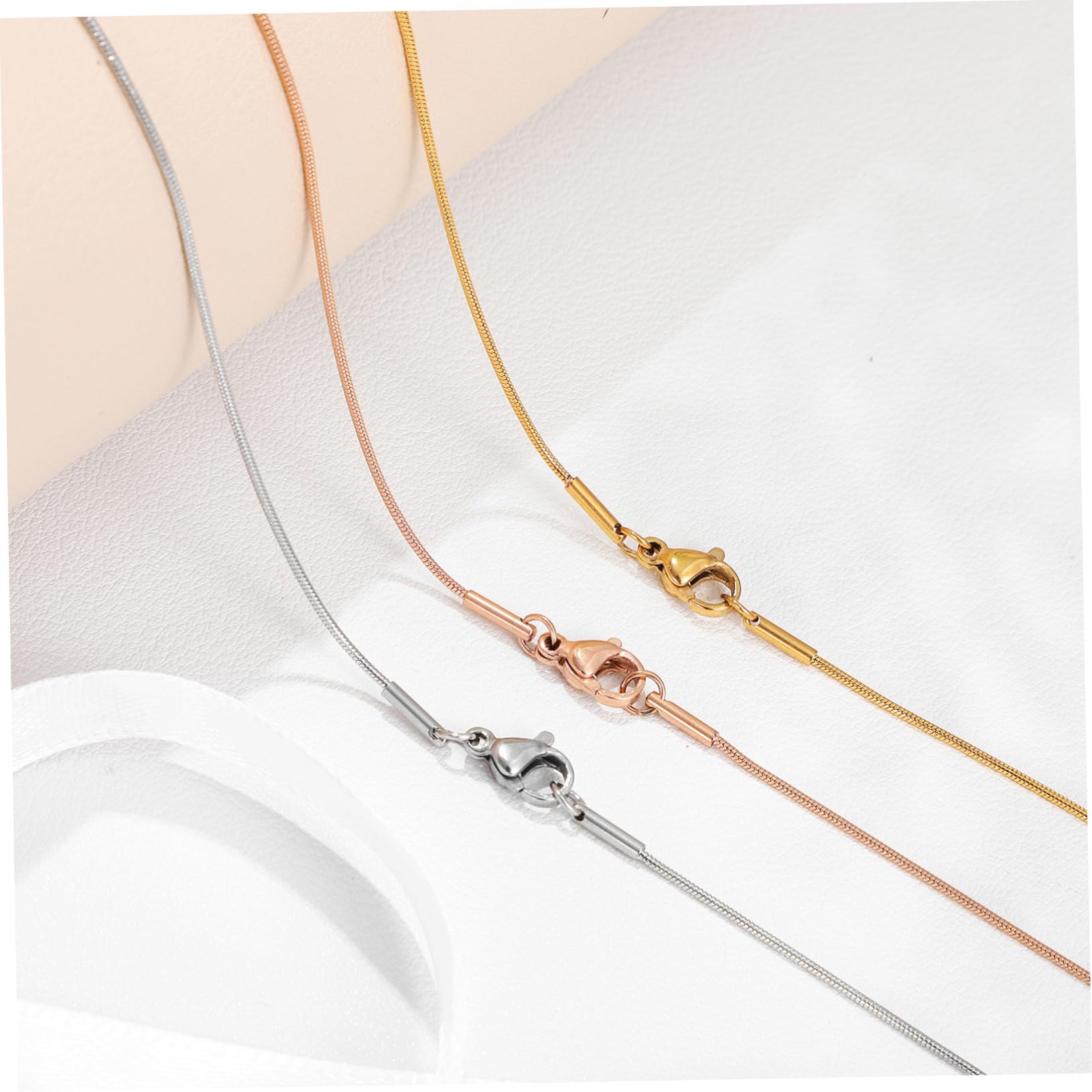 Catena per Collane in Acciaio Inox 304, 12 Pezzi con Moschettoni