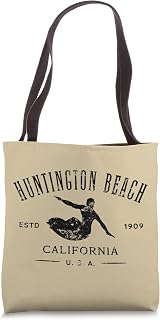 Huntington Beach California Surf Distressed Design Tote Bag