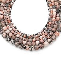 Vista 30 de Zenkeeper 108 piezas de cuentas de jaspe de cebra de 8 mm para hacer joyas, cuentas sueltas de gemas de cebra negras y blancas para hacer pulseras