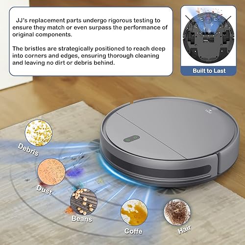 Miniatura 2 de Piezas de repuesto: 8 filtros + 10 cepillos laterales para robot aspiradores (MAMNV, ZCWA, MANVINS, ONSON, GTTVO BR150/BR151)
