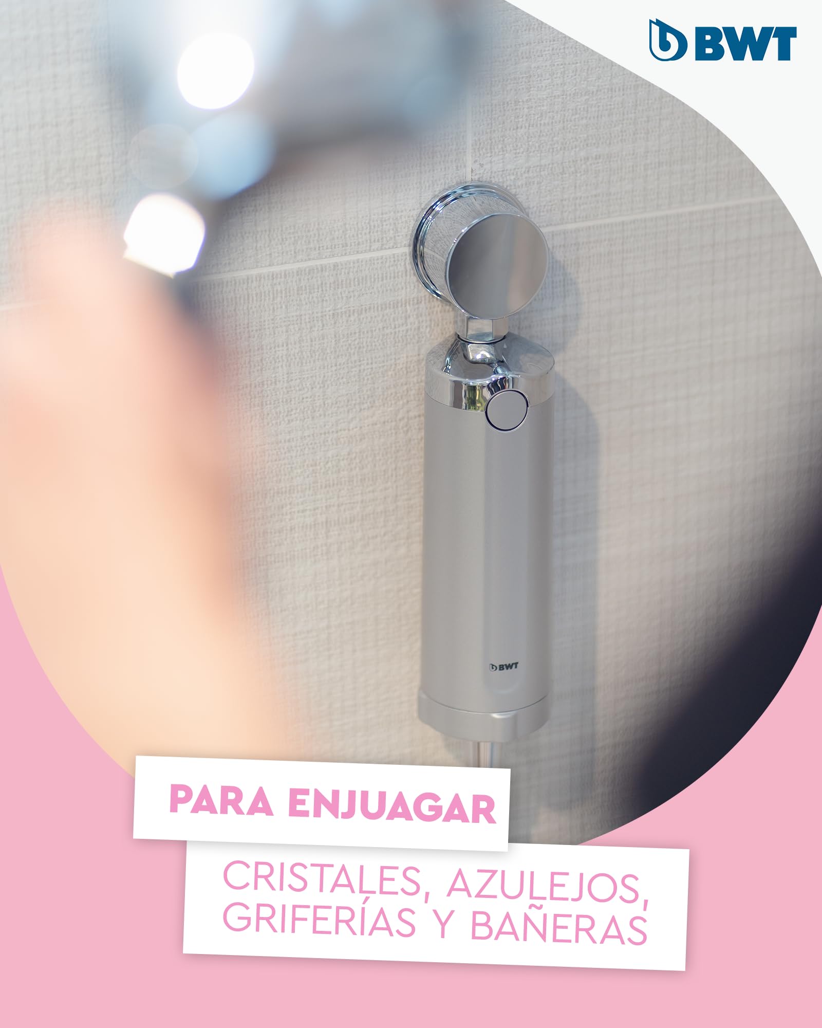 BWT Sistema de filtrado antical Quick & Clean con 1 cartucho filtrante | Protección antical en el baño | Filtro de ducha en línea Filtro de agua | Automontaje | Para grifería, cristal y azulejos