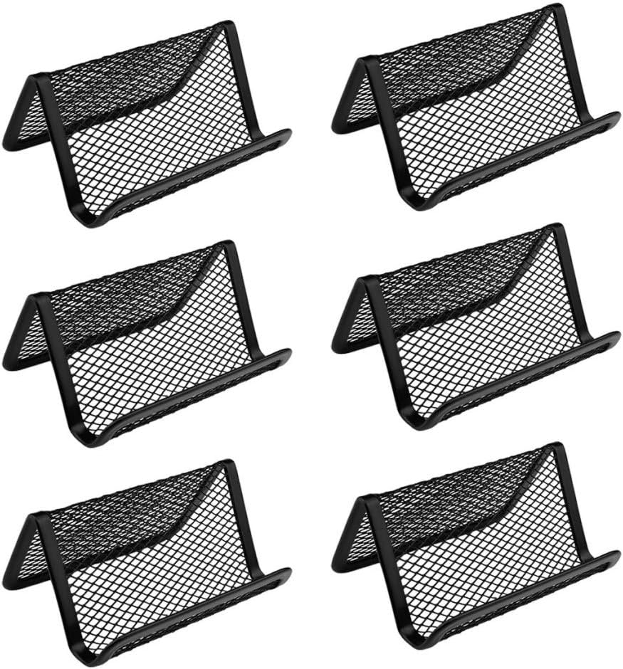 Black Metal Mesh Business Card Holder Desk Business Card Organizer for Desk Office Name Card