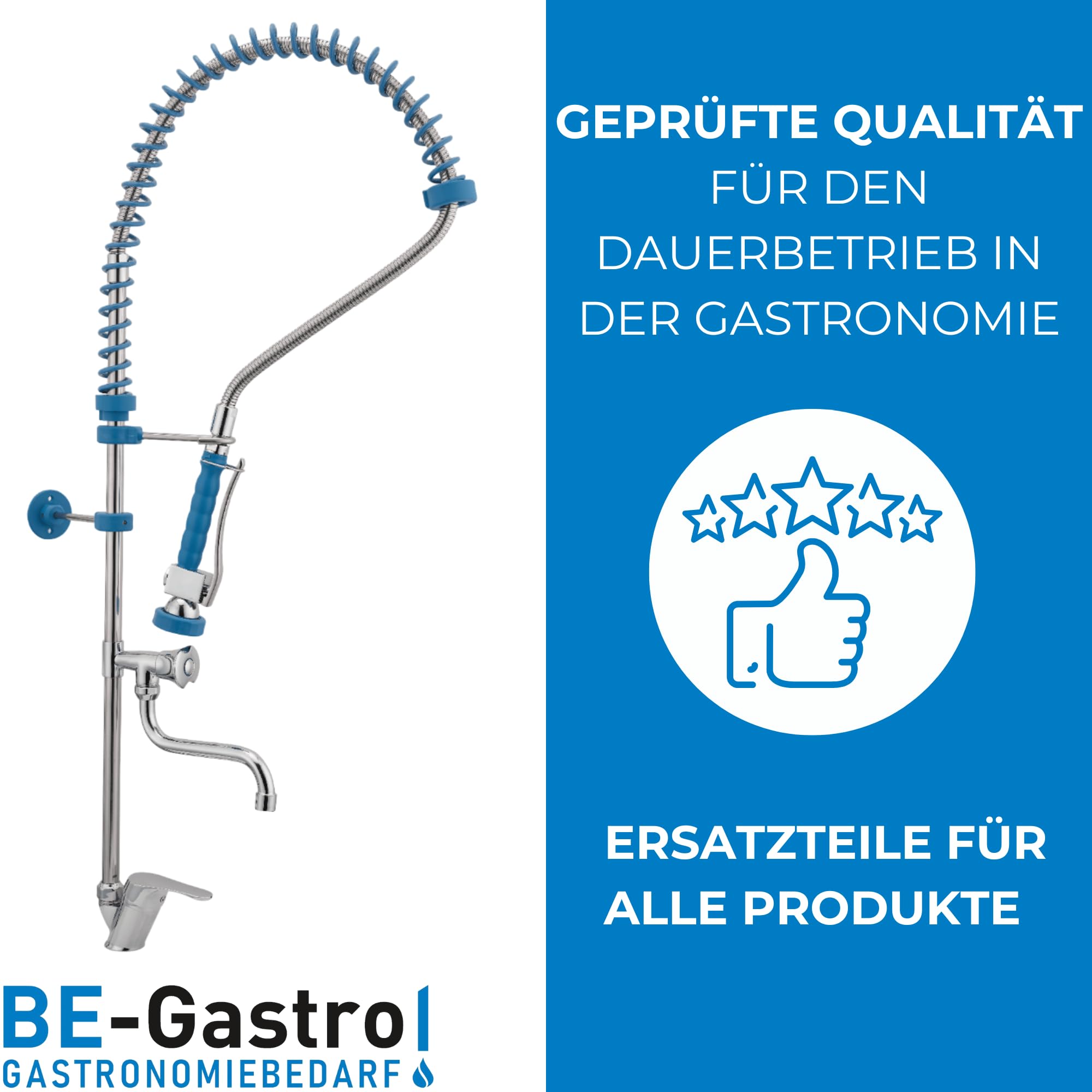 BE-GASTRO® I Professionele gastro handdouche (zwart | blauw) incl