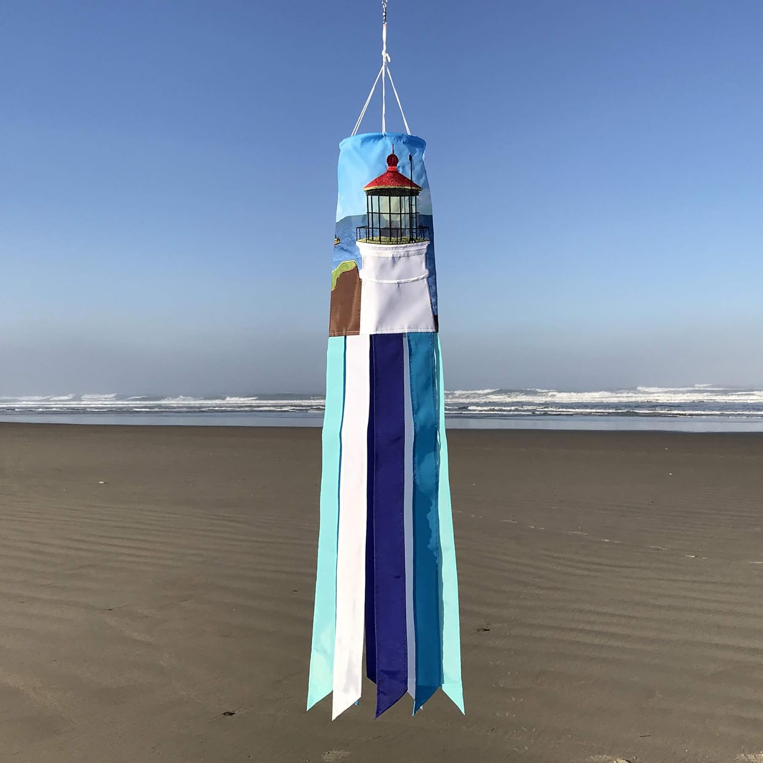 In the Breeze 5131 Lightouse 40-Inch Windsock-Colorful Outdoor Décor, Coastal Lighthouse