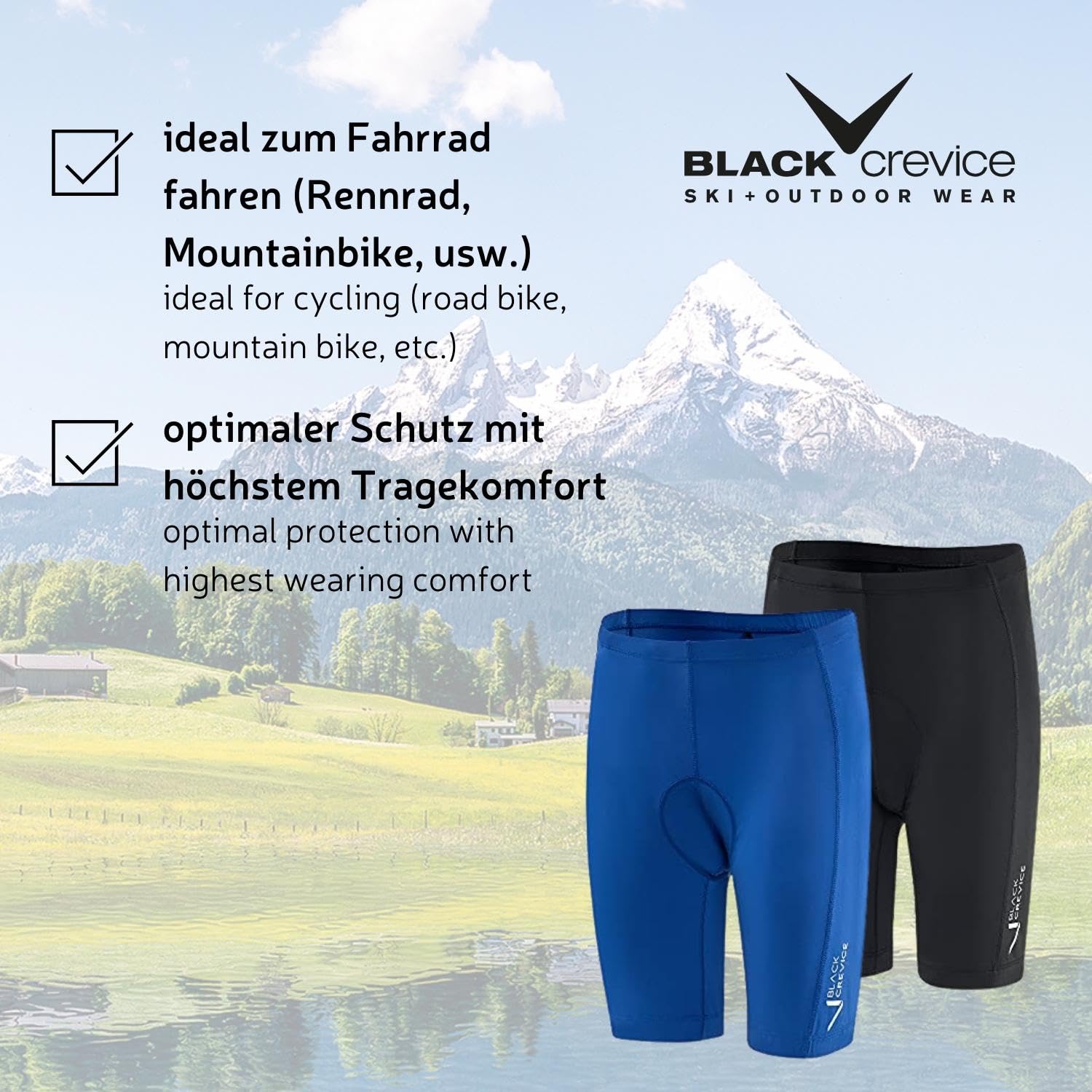 Black Crevice Damen Fahrradhose - Shorts - Occasionnel - Femme